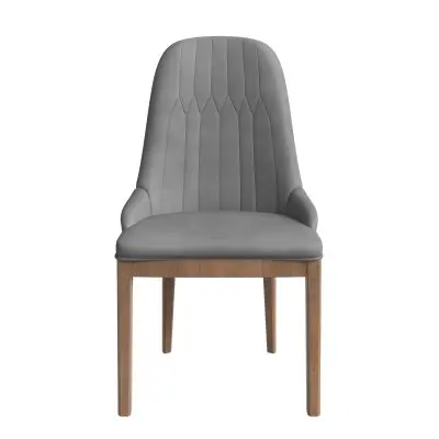 Verisma Collection Modern Wooden Dining Chair in Grey Set of 2