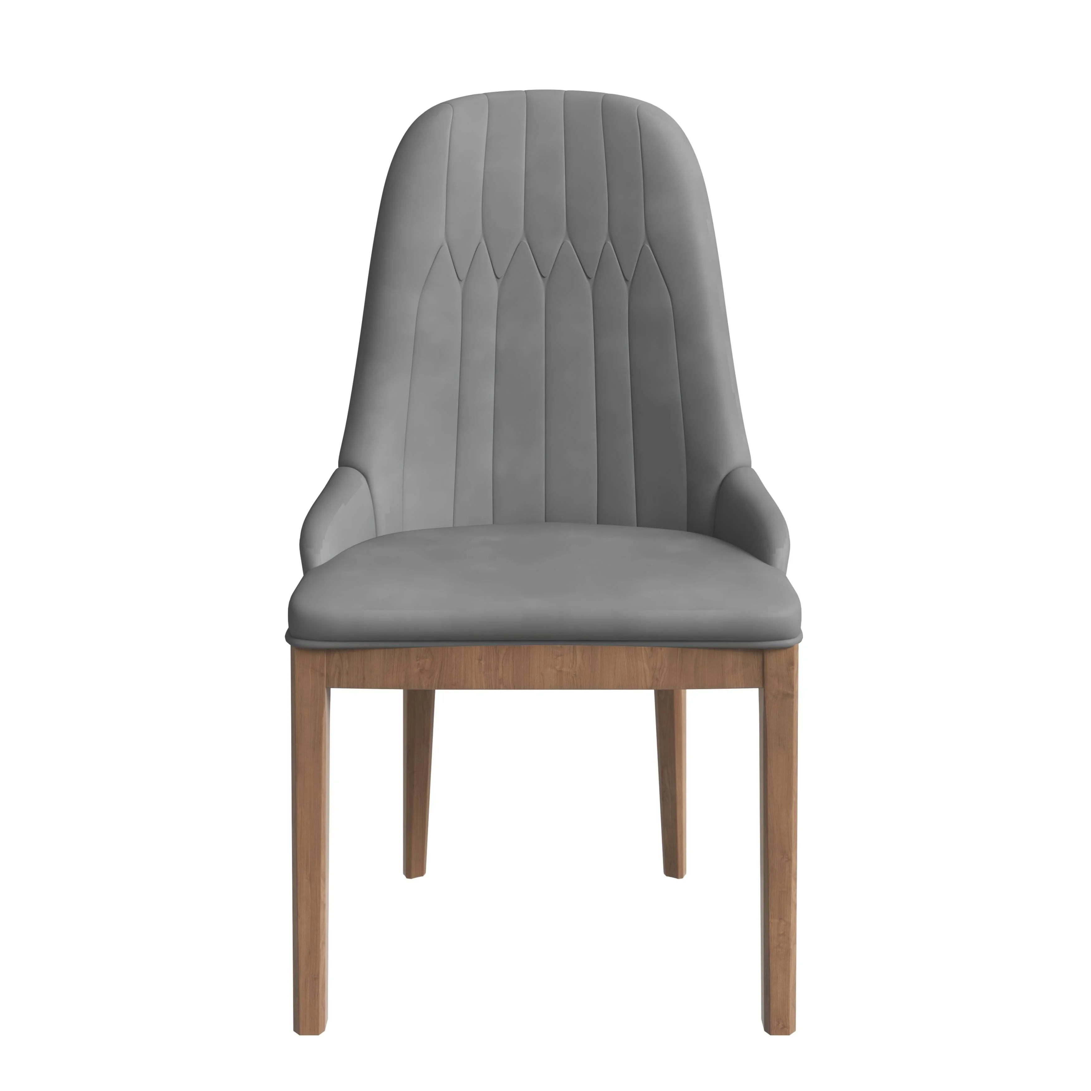 Verisma Collection Modern Wooden Dining Chair in Grey Set of 4