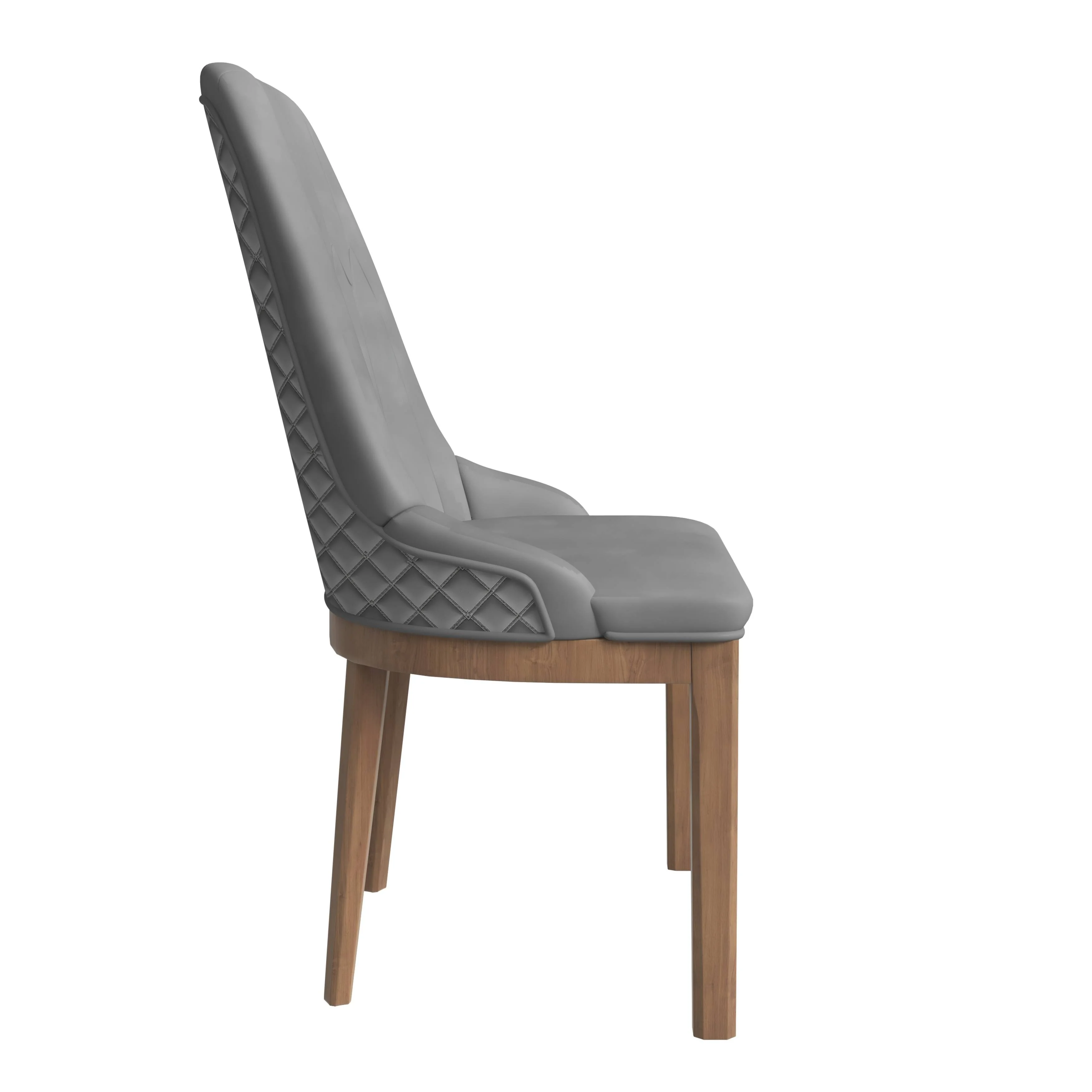 Verisma Collection Modern Wooden Dining Chair in Grey Set of 4