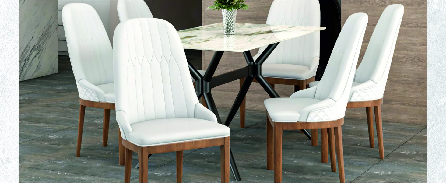 Verisma Collection Modern Wooden Dining Chair in White