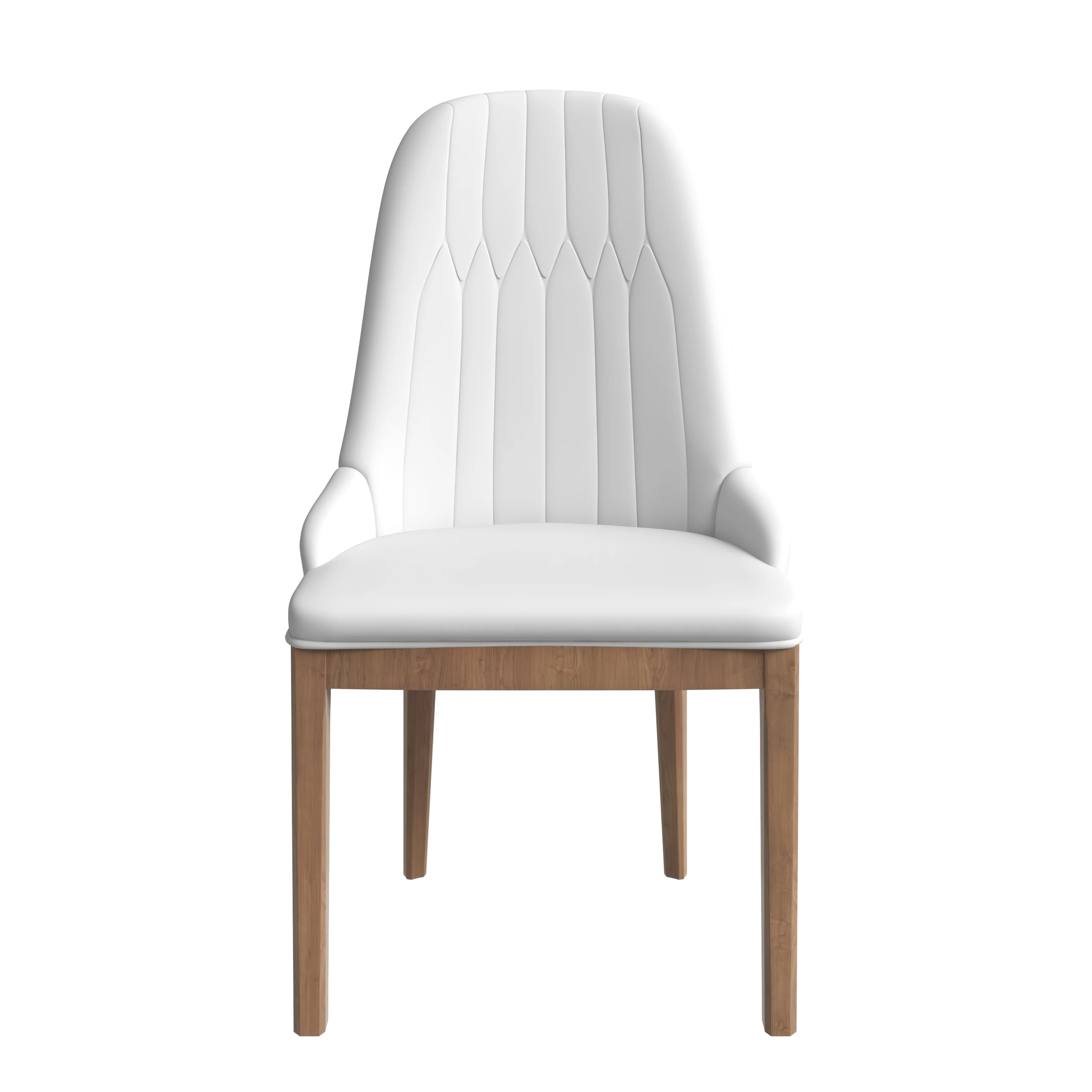 Verisma Collection Modern Wooden Dining Chair in White Set of 2