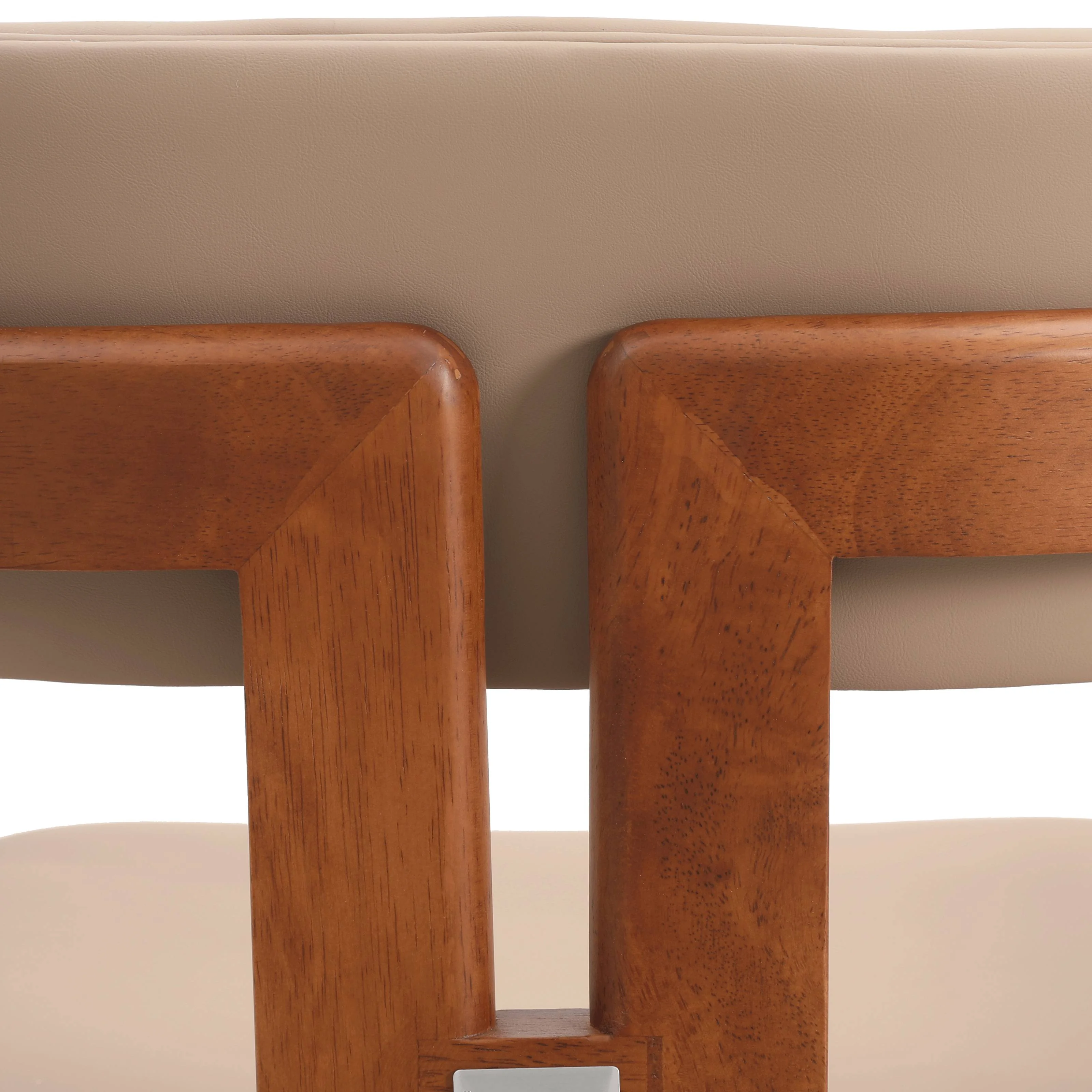 Velo Series Modern Dining Chair in Dark Natural Wood with Taupe Seat