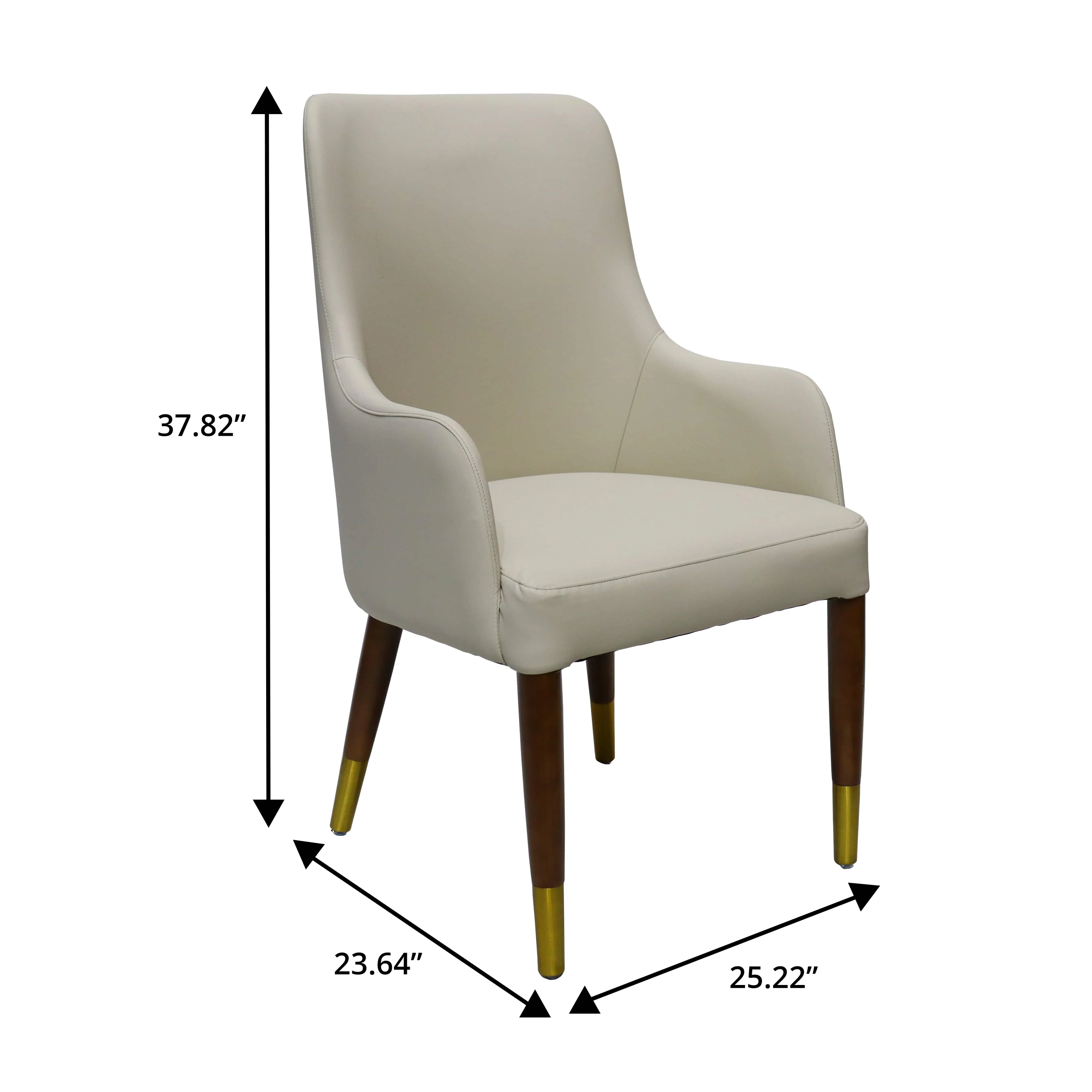 Viva Collection Modern Wooden Dining Arm Chair in Taupe - Set of 2