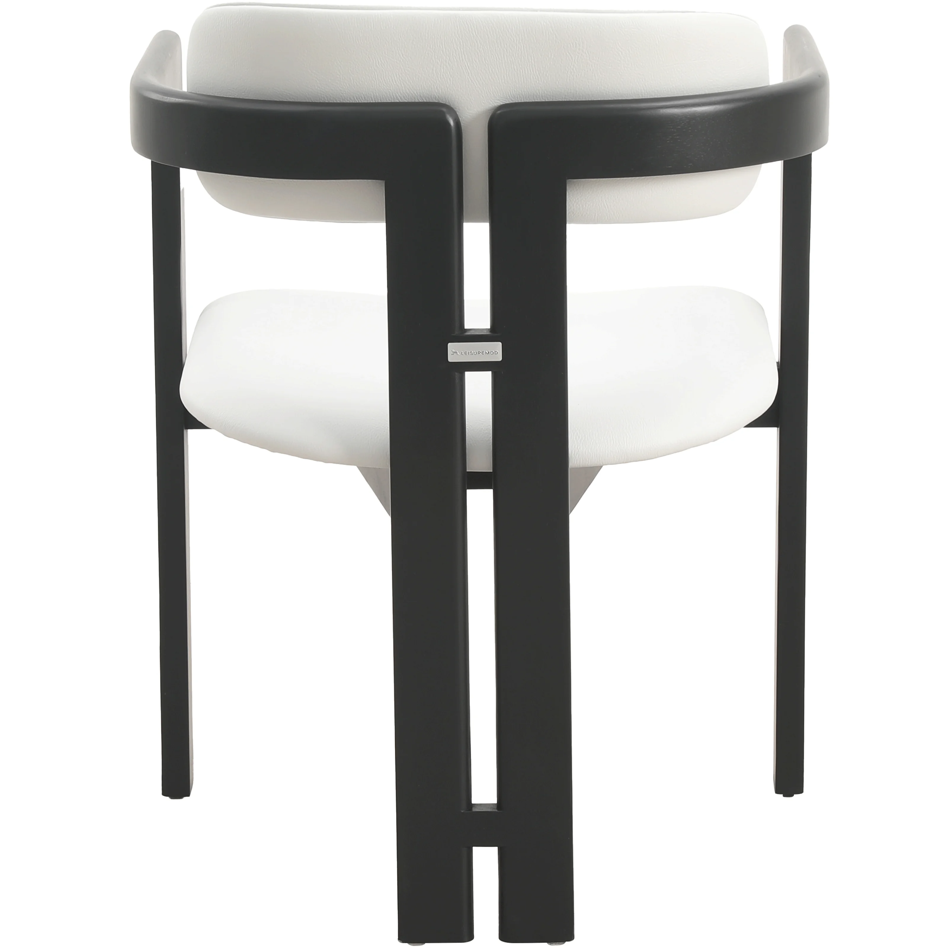 Velo Series Modern Dining Chair in Black Wood with Off White Seat