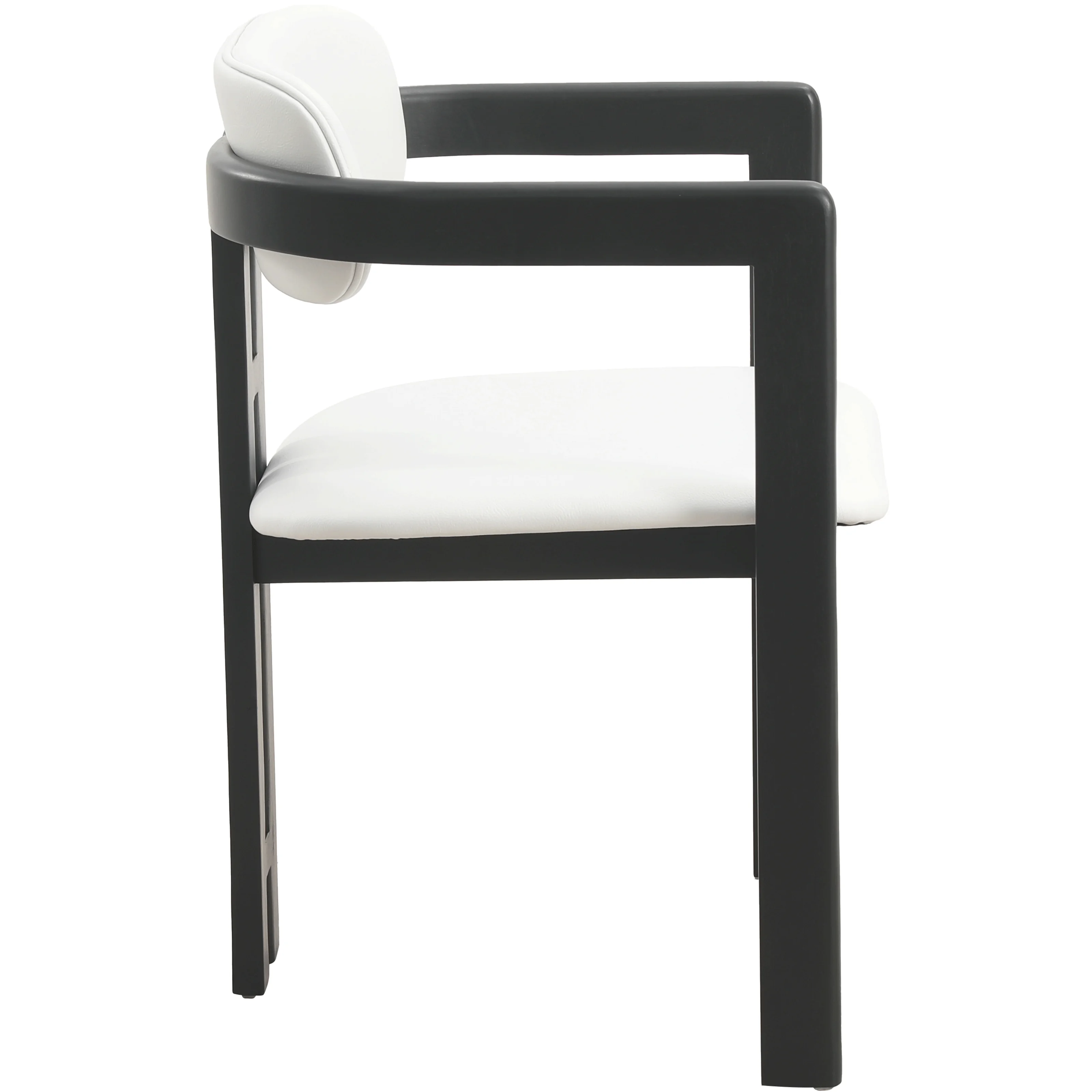 Velo Series Modern Dining Cha...Black Wood with Off White Seat Set of 4
