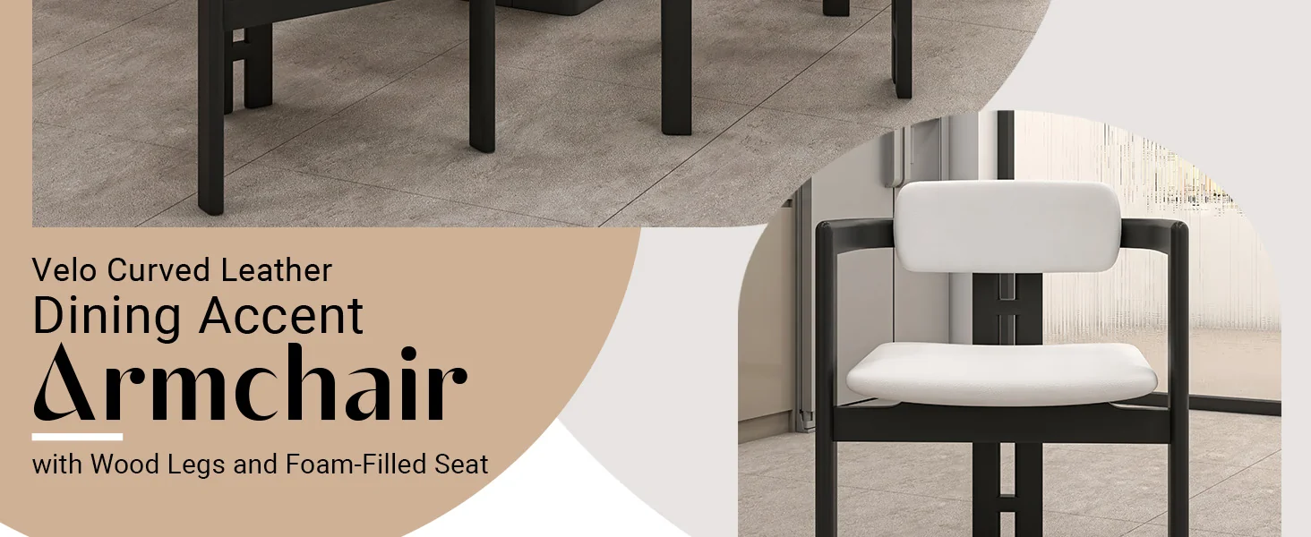 Velo Series Modern Dining Cha...Black Wood with Off White Seat Set of 4