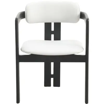 Velo Series Modern Dining Cha...Black Wood with Off White Seat Set of 4
