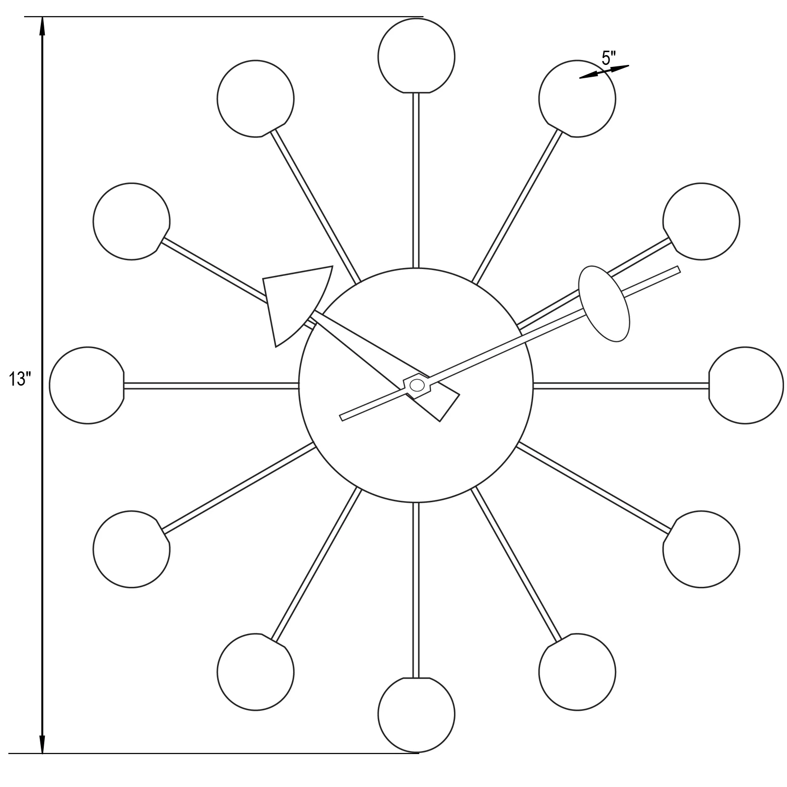 Concordia Modern Design Round Colorful Balls Silent Non-Ticking Wall Clock