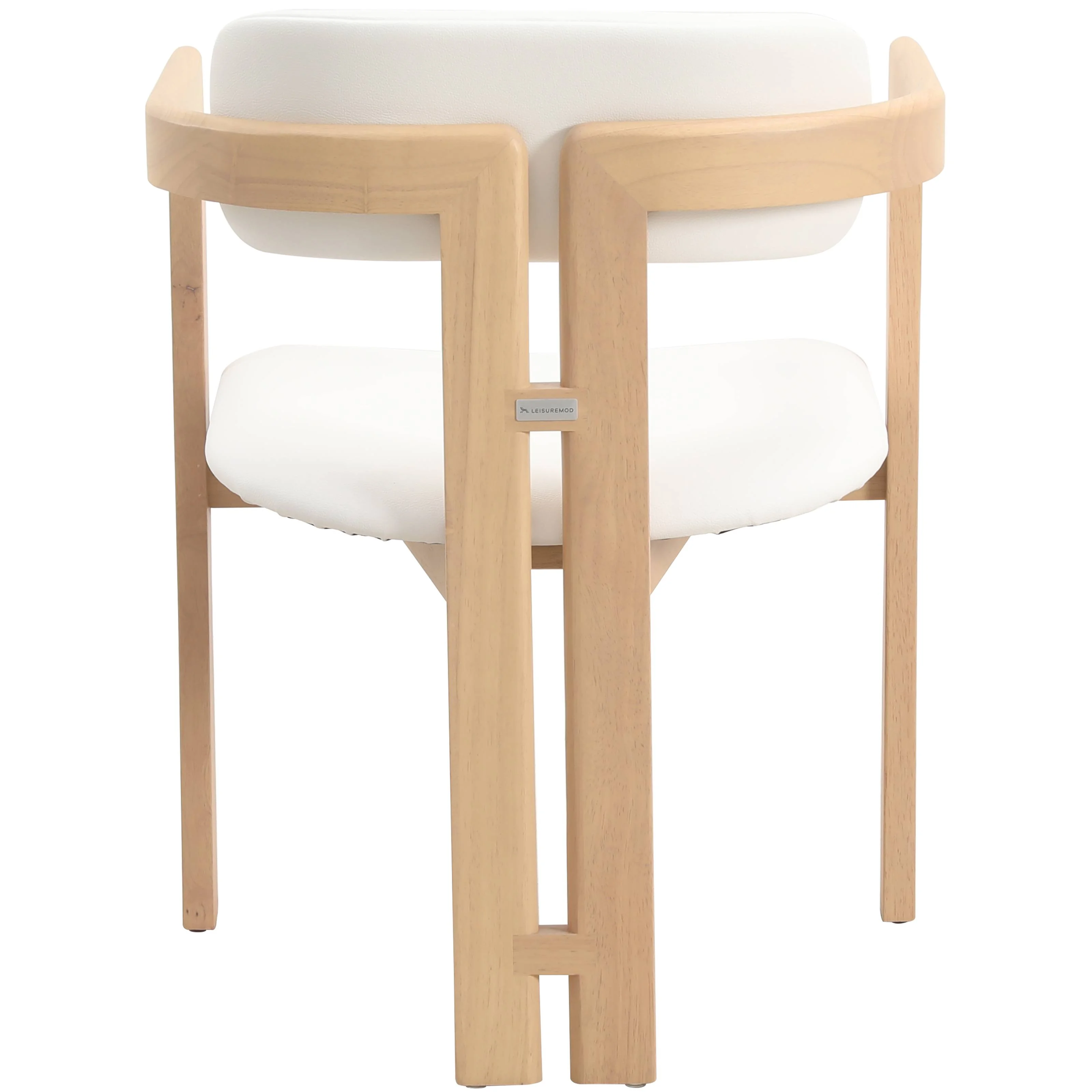 Velo Series Modern Dining Chair in Natrual Wood with White Seat