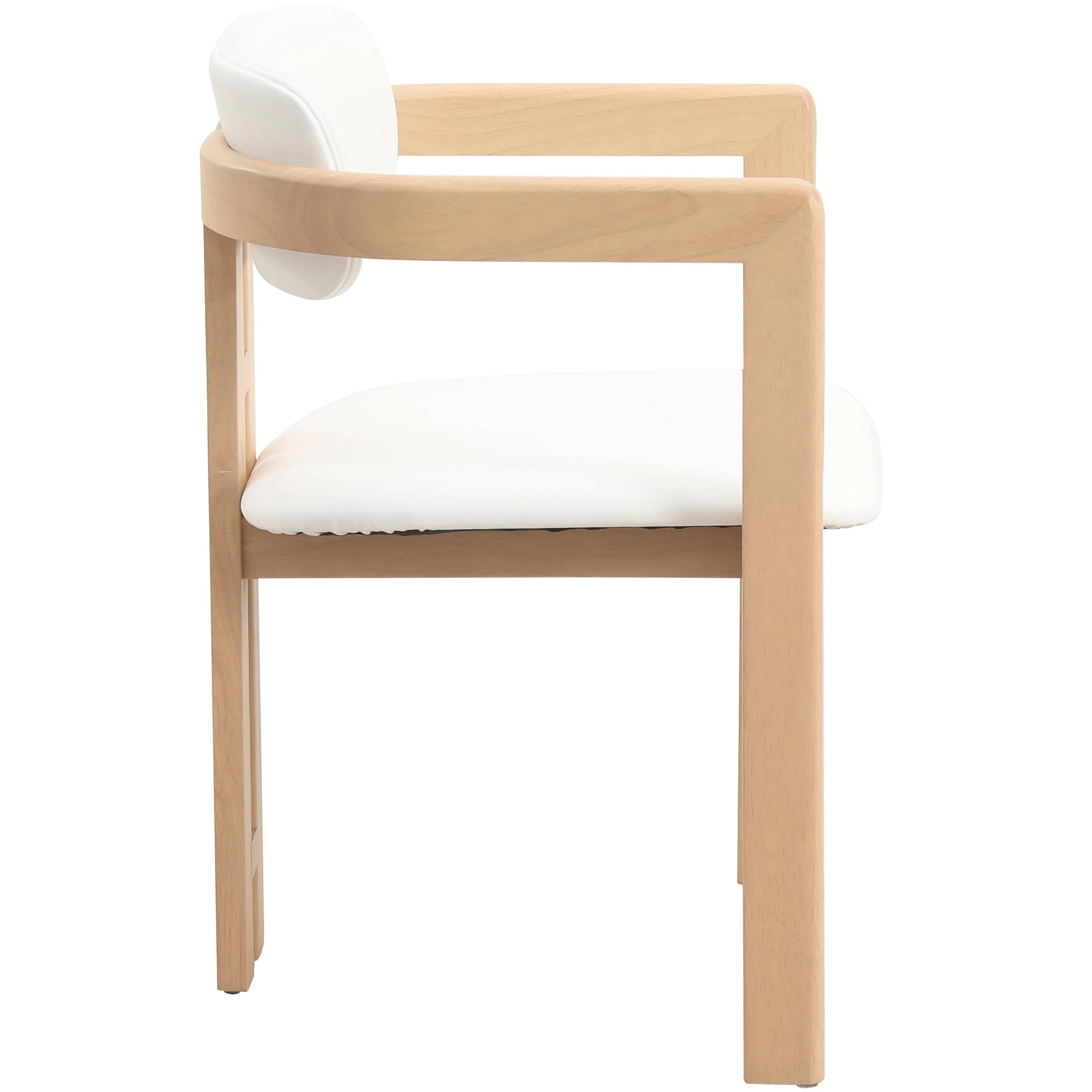 Velo Series Modern Dining Chair in Natrual Wood with White Seat