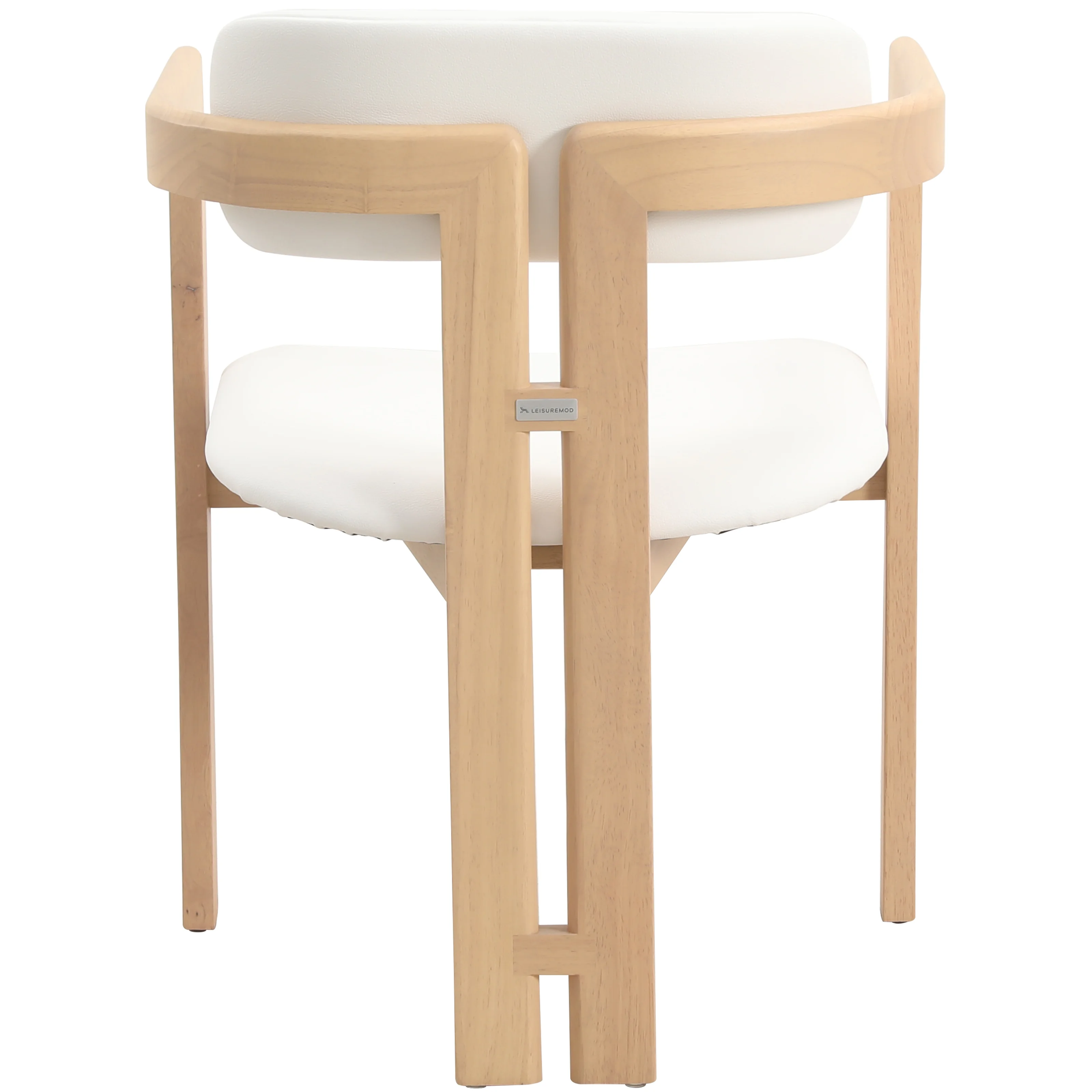 Velo Series Modern Dining Chair in Natrual Wood with White Seat