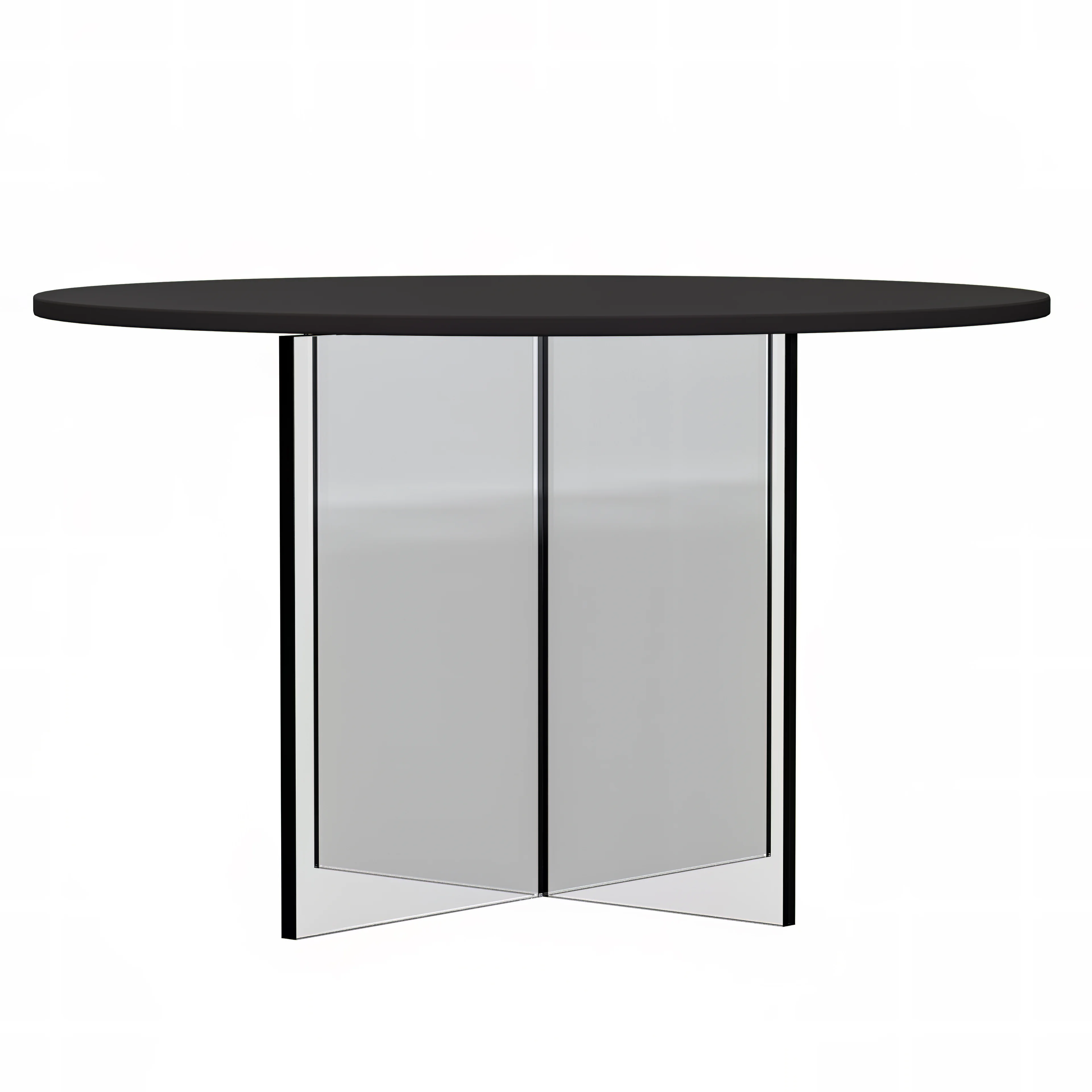 Valore Collection 28" Acrylic Side Table With Black Top