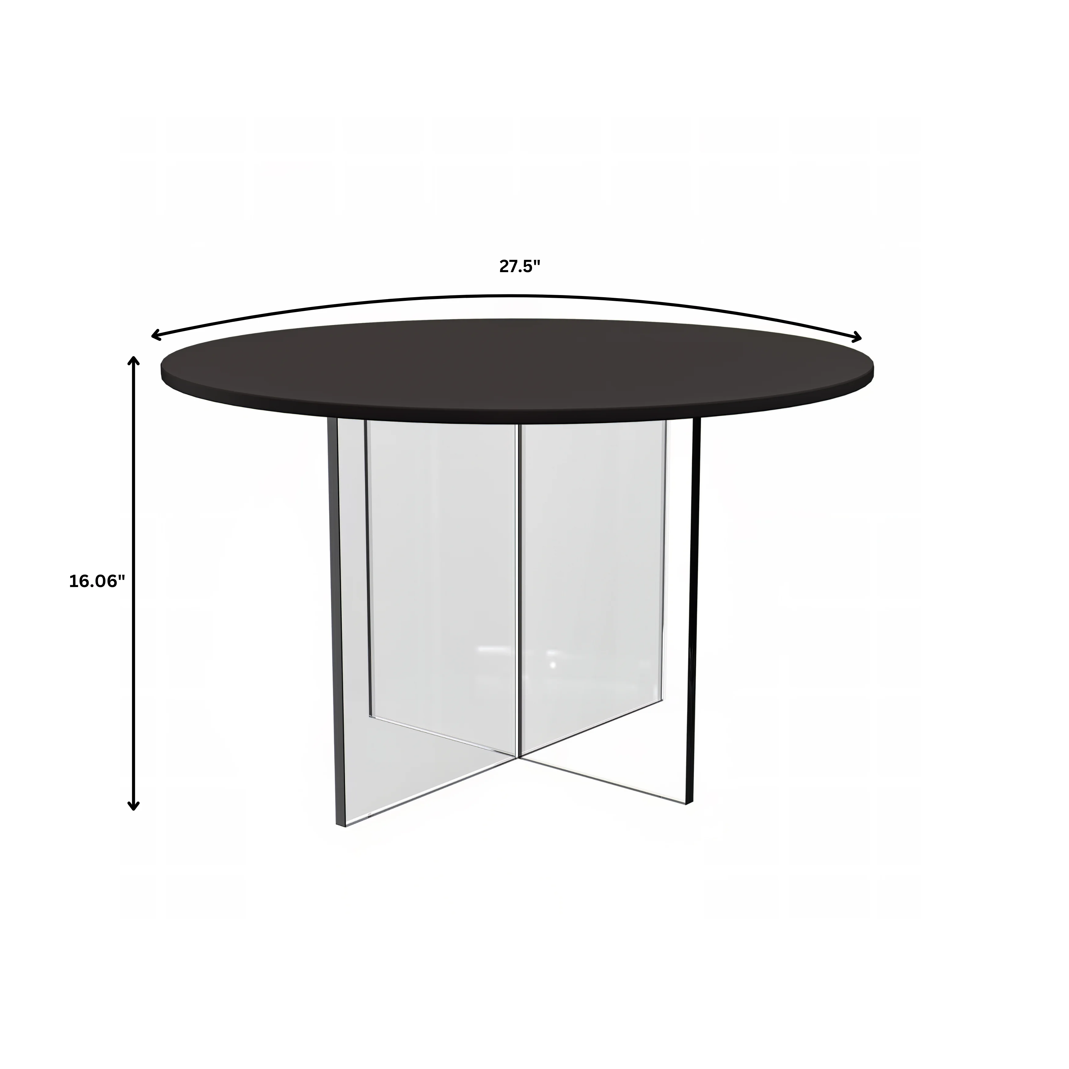 Valore Collection Acrylic Coffe Table With Black Top