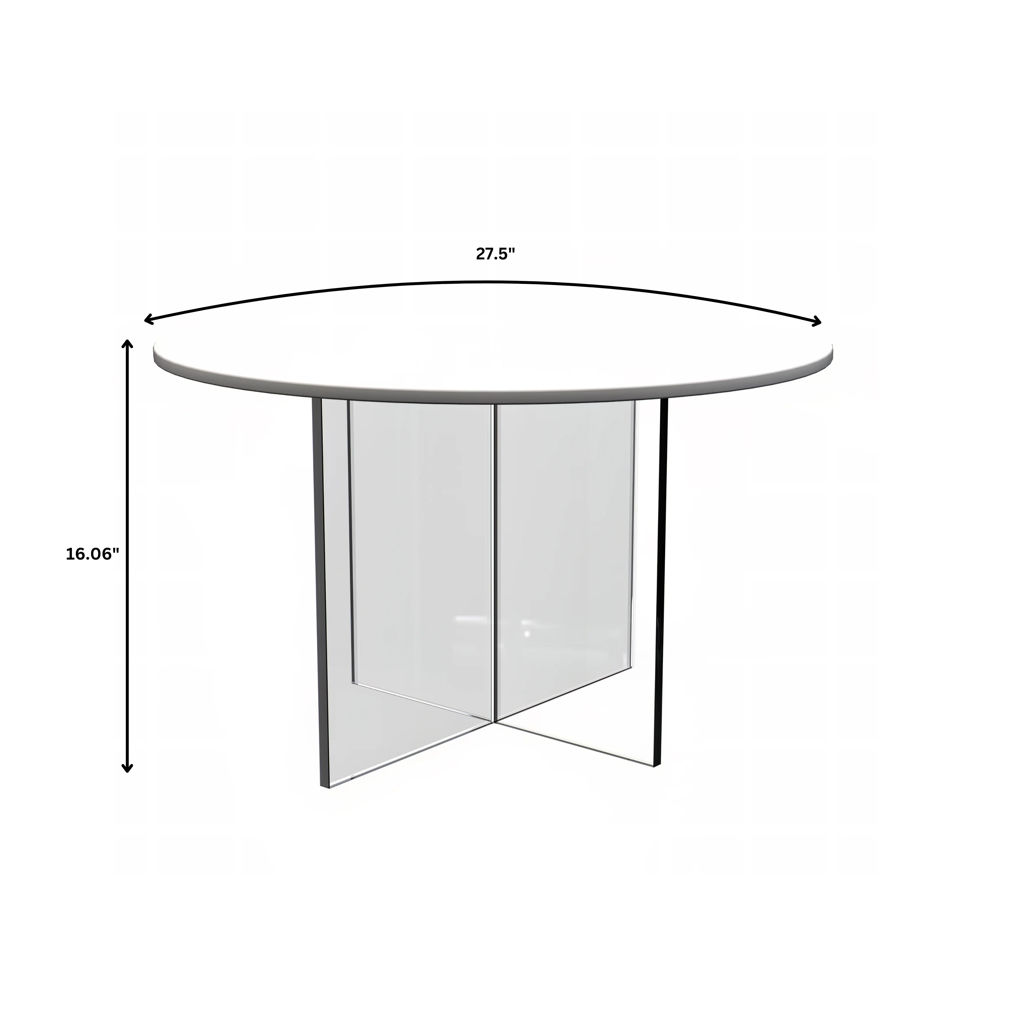 Valore Collection Acrylic Coffe Table With White Top