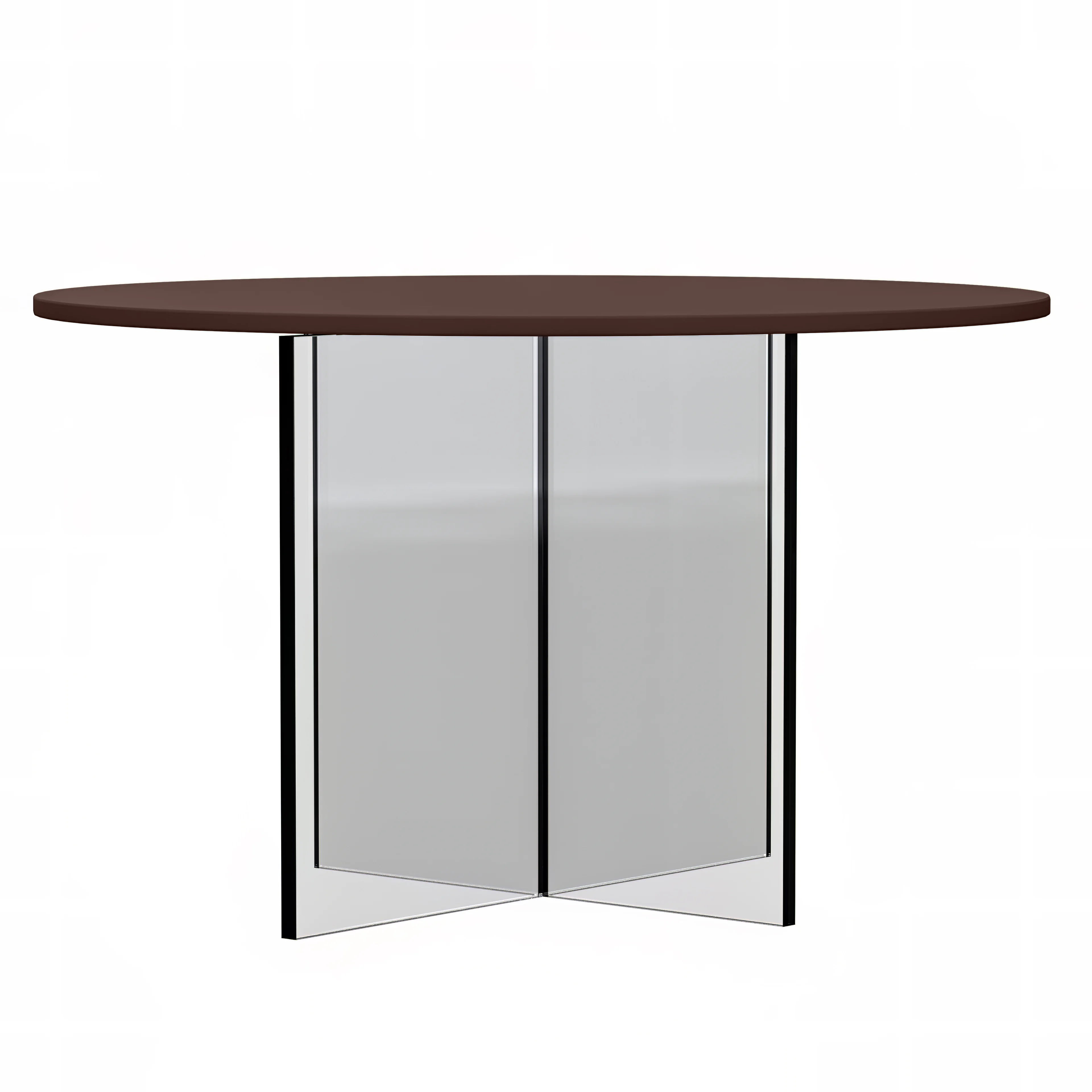 Valore Collection Acrylic Coffe Table With Walnut Top