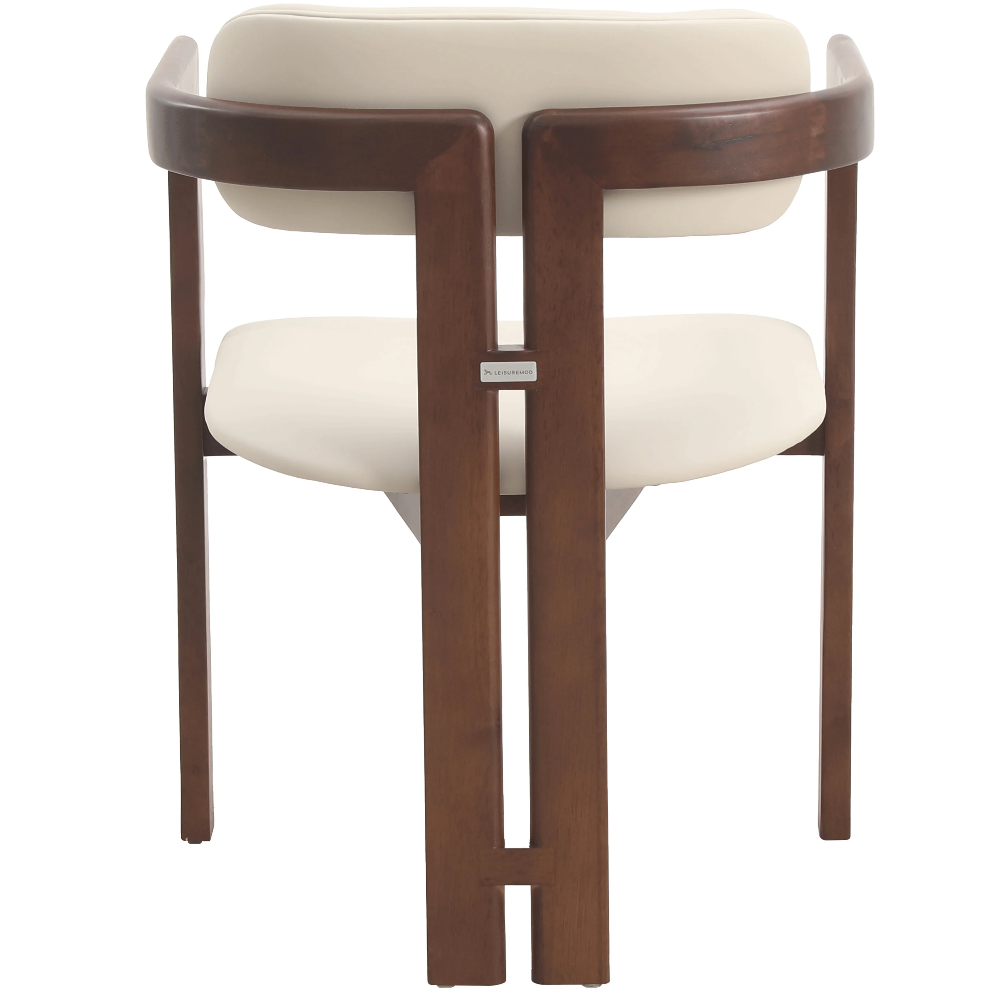 Velo Series Modern Dining Chair in Walnut Color Wood with Toupe Seat