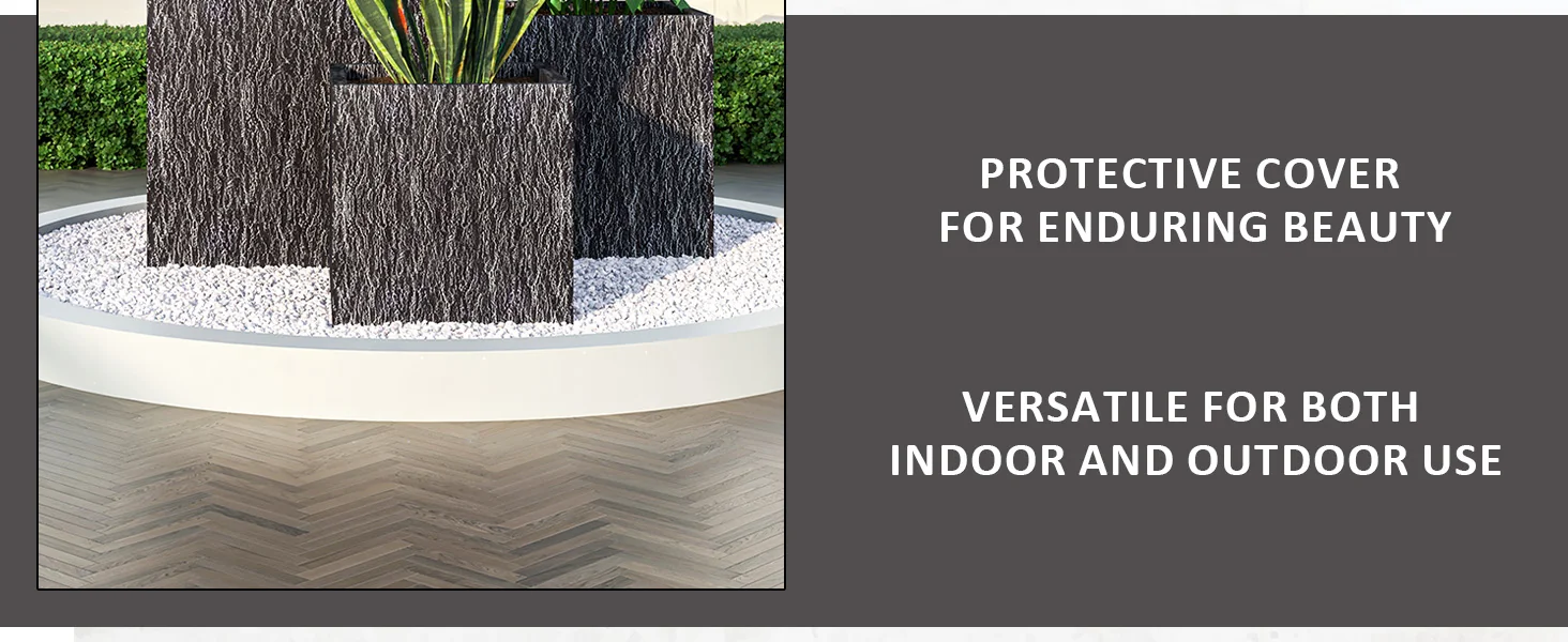 Verdura Series Poly Stone Planter set in Black