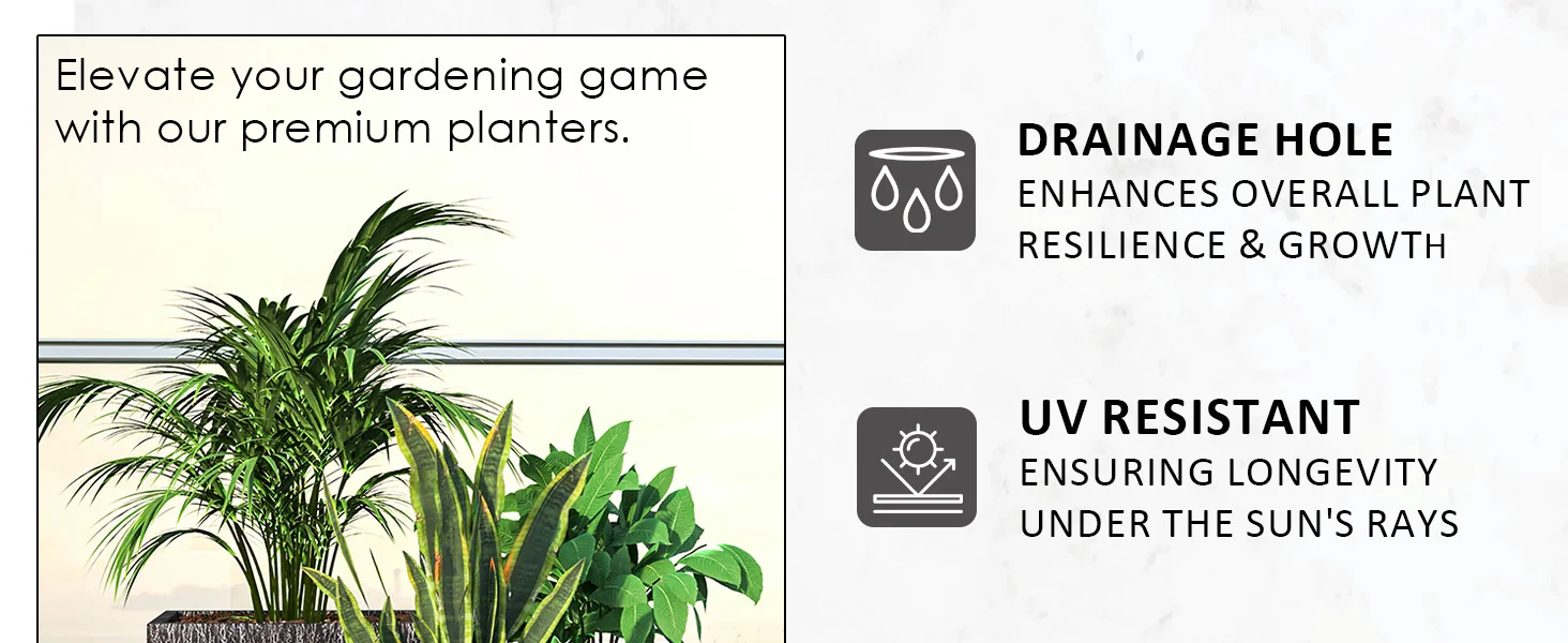 Verdura Series Poly Stone Planter set in Black