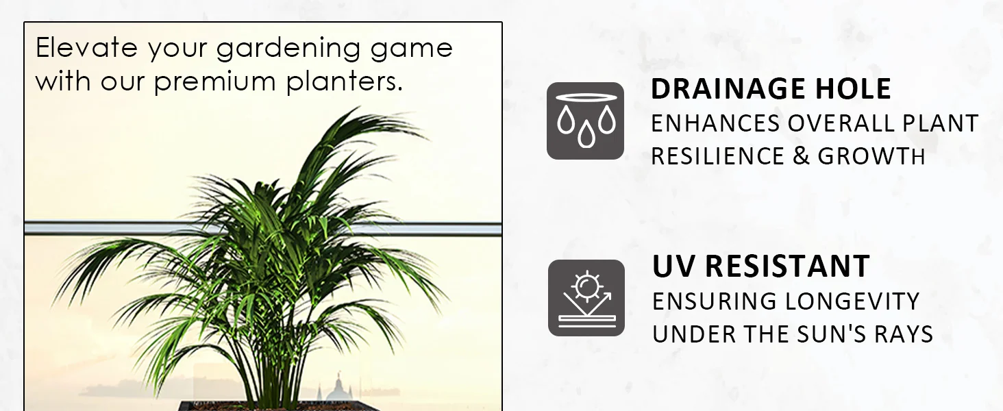 Verdura Series Cubic Poly Stone Planter in Dotted Blck 29.5 Cube