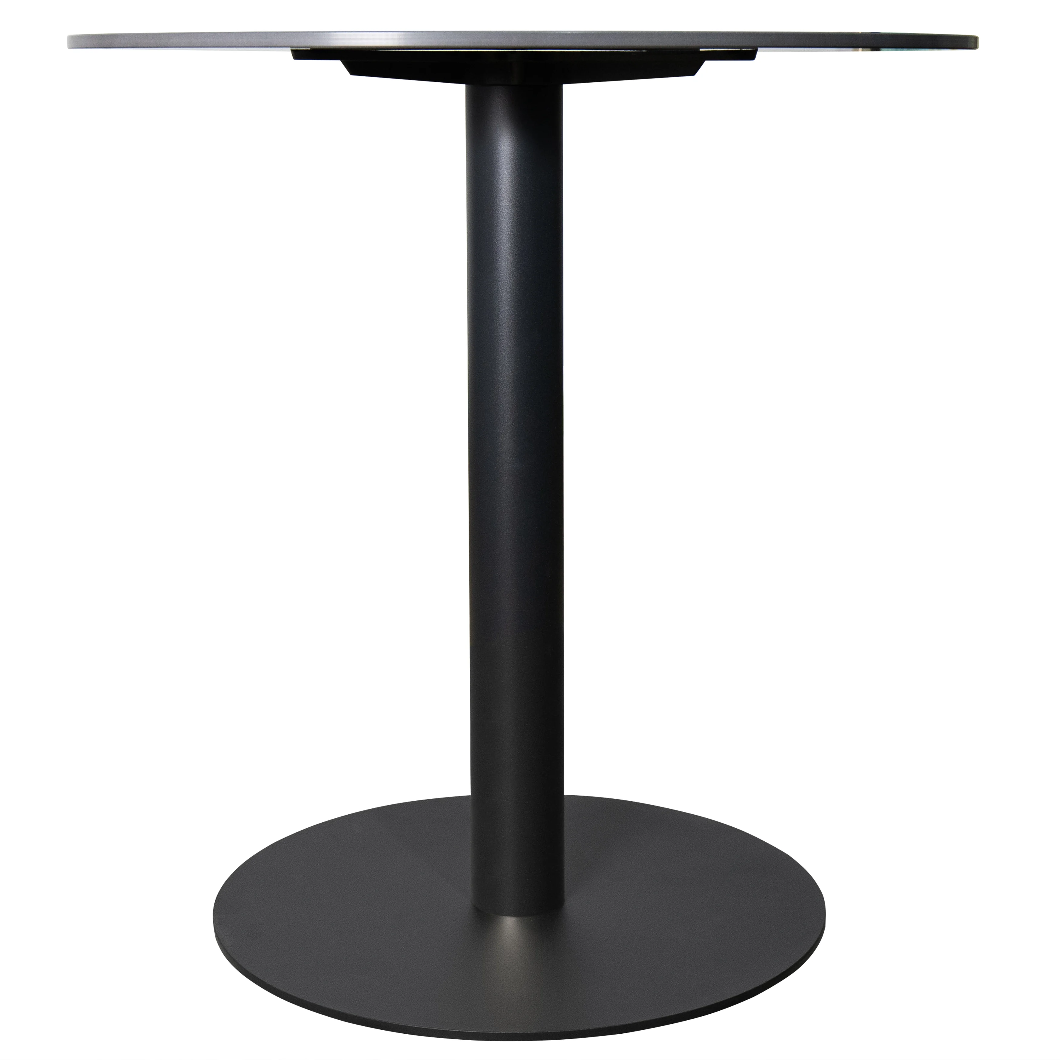 Vail Collection Dining Table Black Base With 36" Round BLack Stone  Top