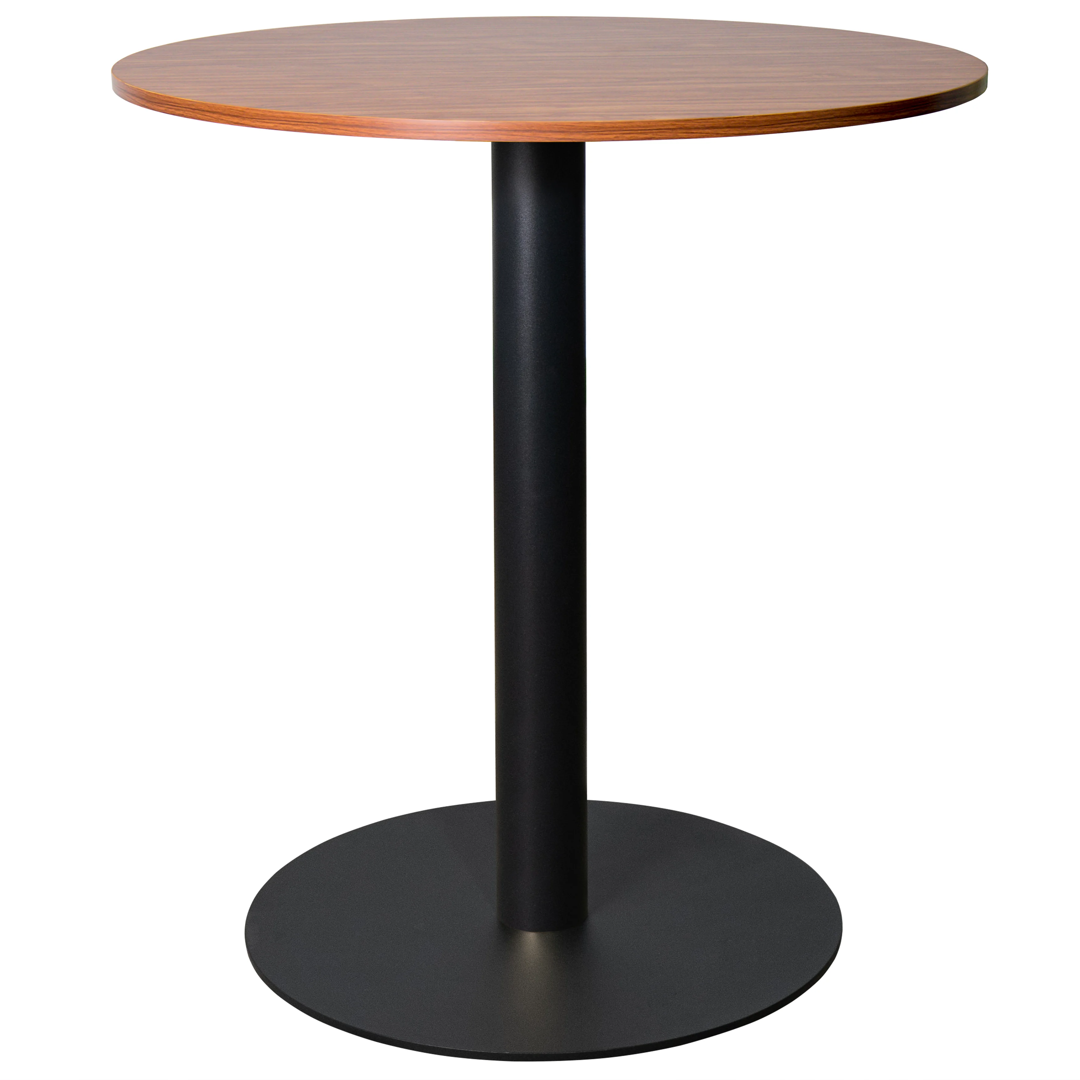 Vail Collection Dining Table Black Base With 36" Round Cognac Brown MDF Top