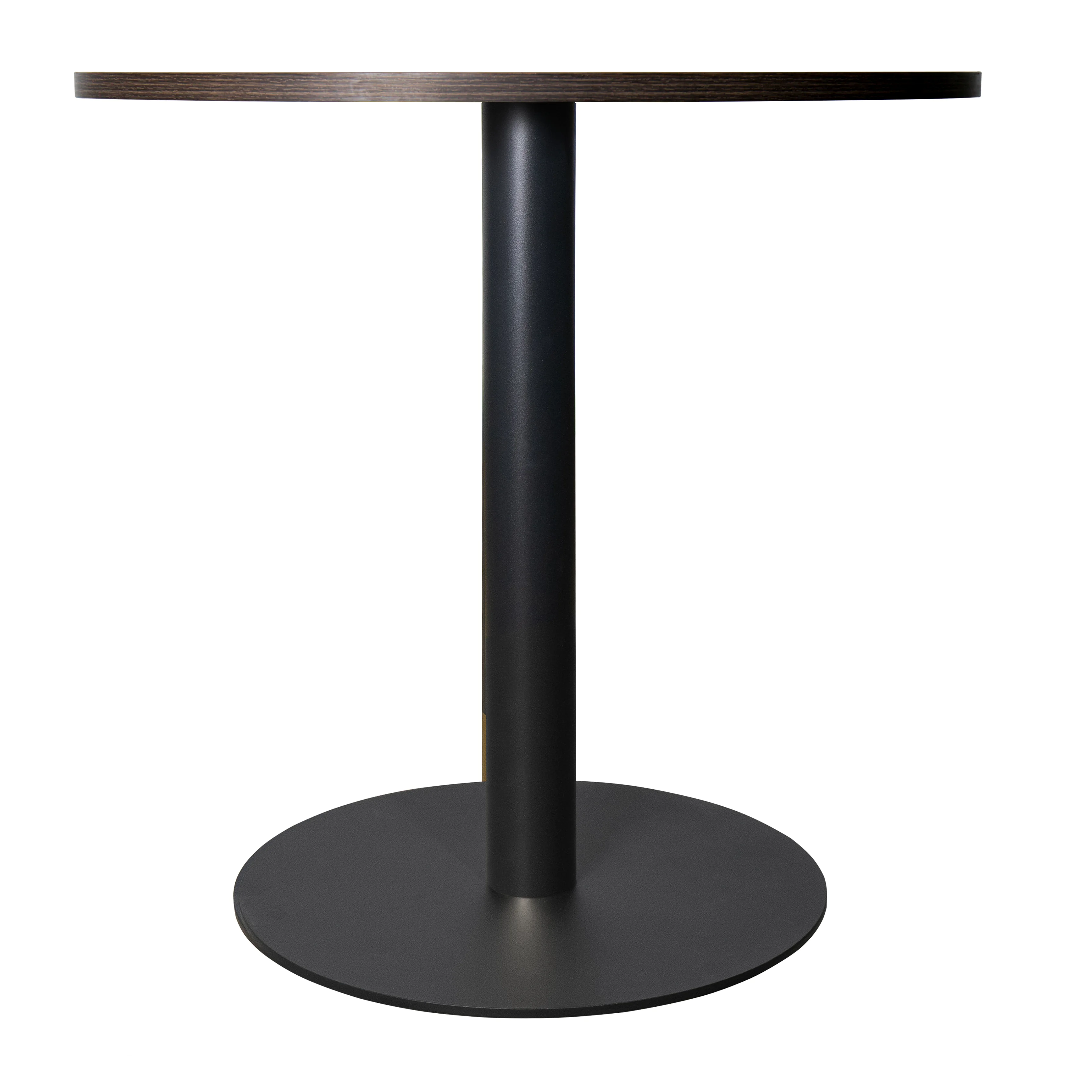 Vail Collection Dining Table Black Base With 36" Round Dark  Brown MDF Top