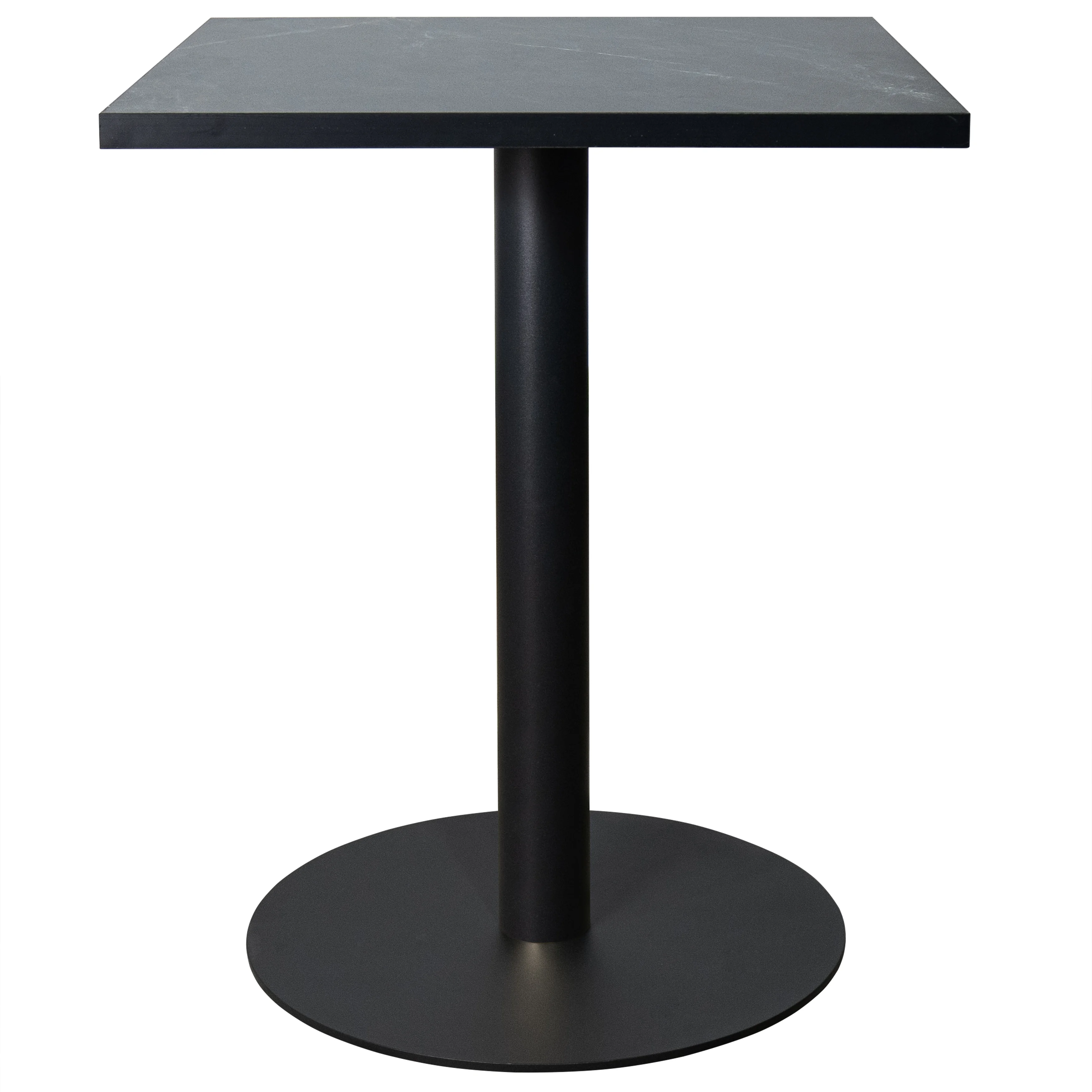 Vail Collection Dining Table Black Base With 24" Square Black MDF Top