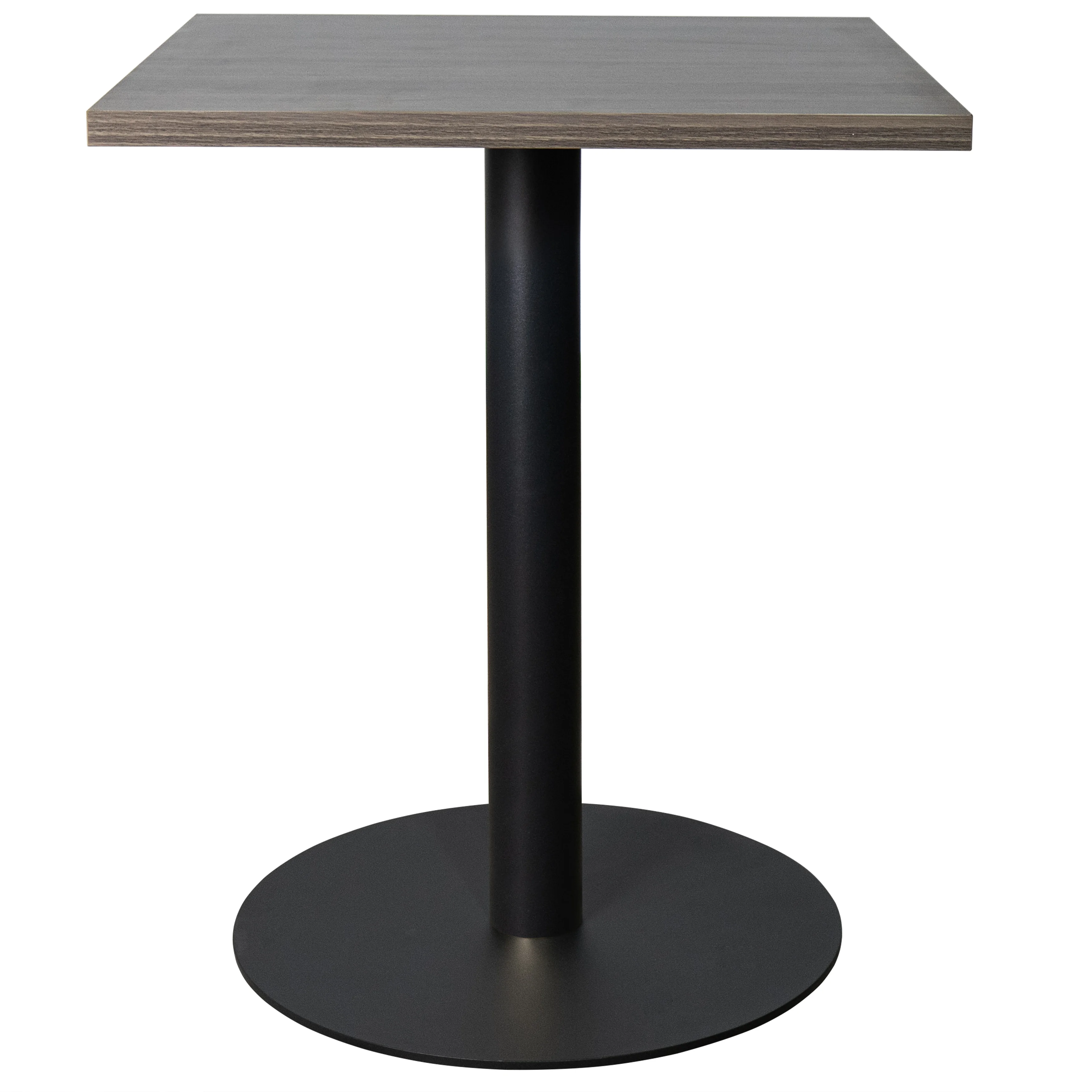 Vail Collection Dining Table Black Base With 24" Square Dark Brown MDF Top