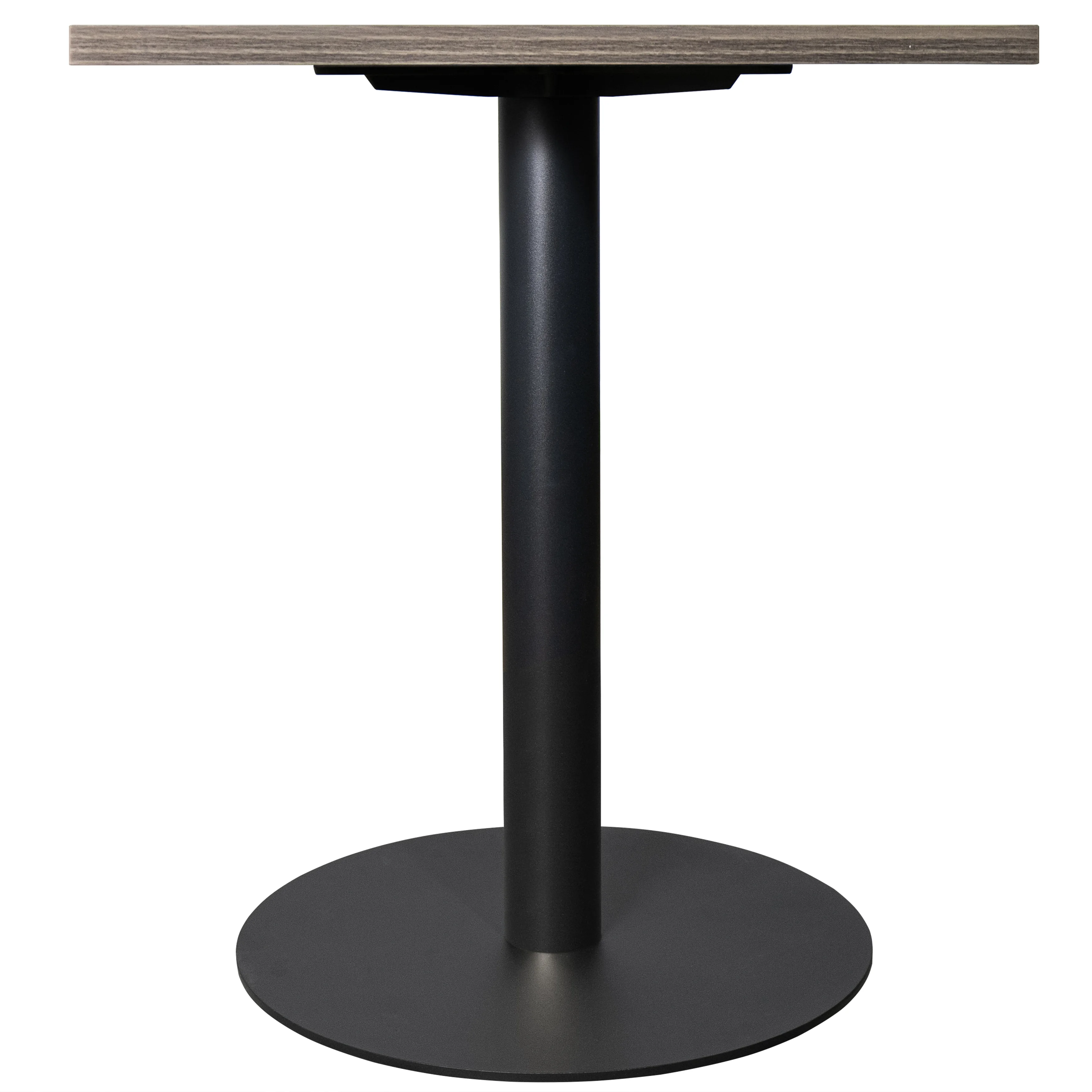 Vail Collection Dining Table Black Base With 24" Square Dark Brown MDF Top