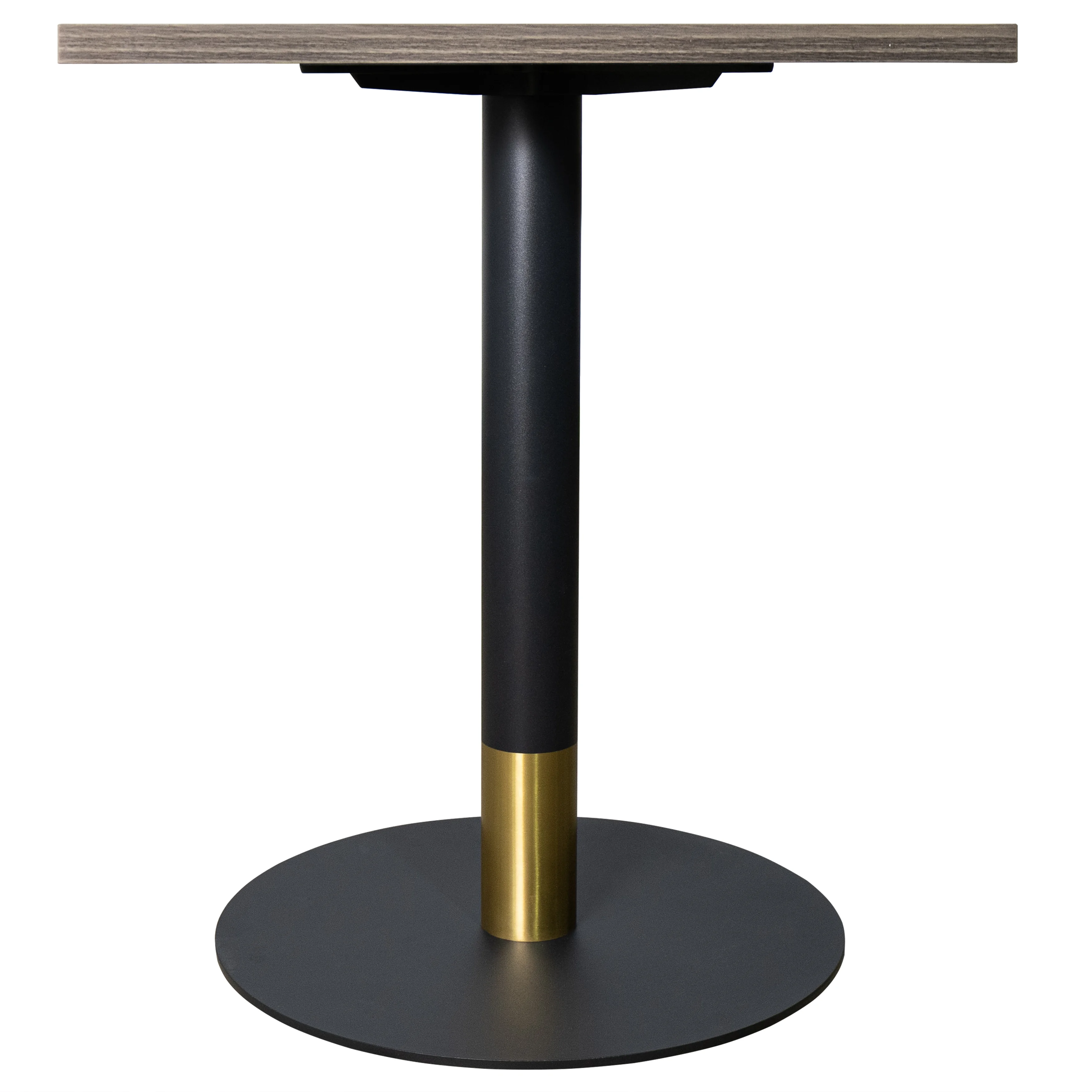 Vail Collection Dining Table Black/Gold Base With 24" Square Dark Brown MDF Top