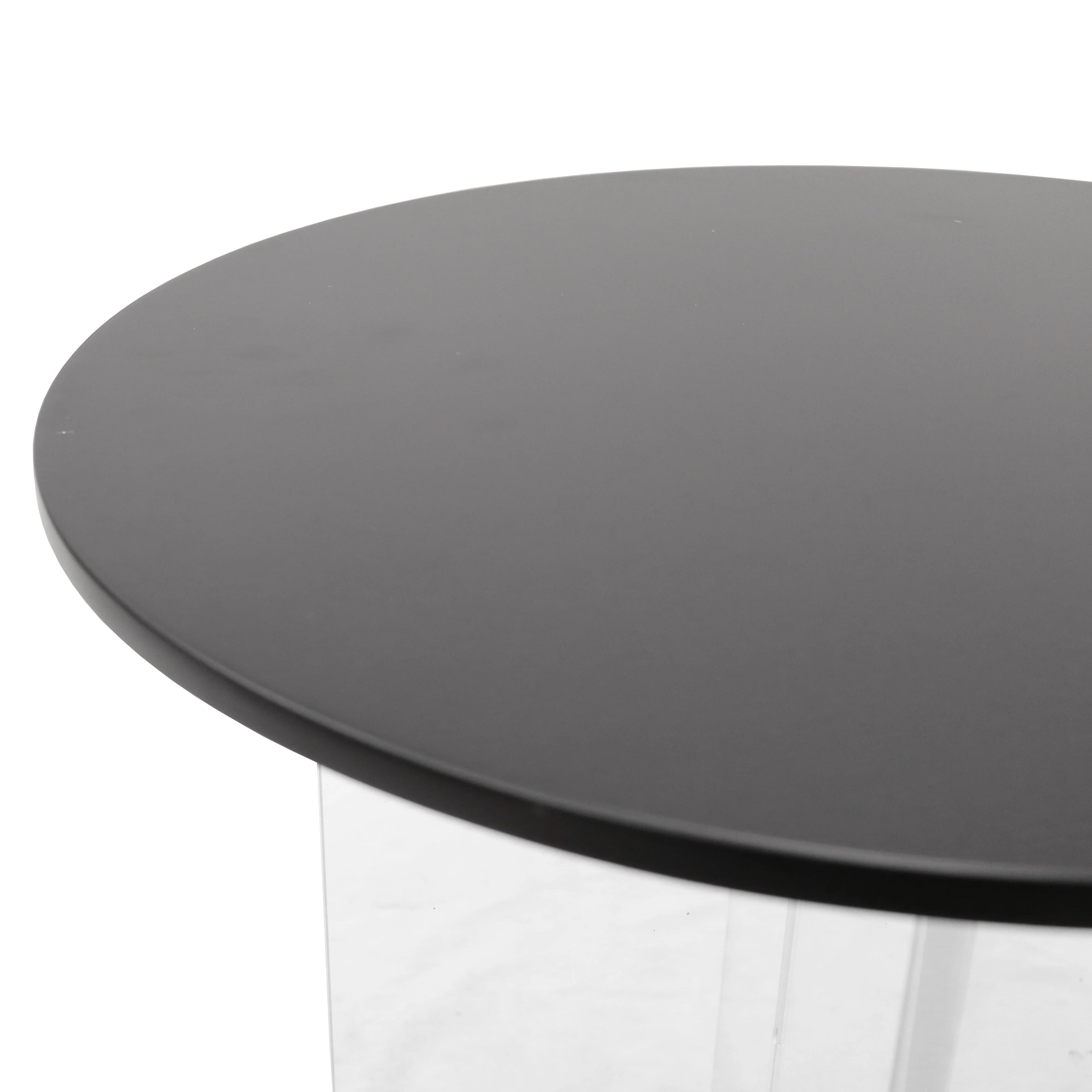 Valore Collection 20" Acrylic Side Table With Black Top