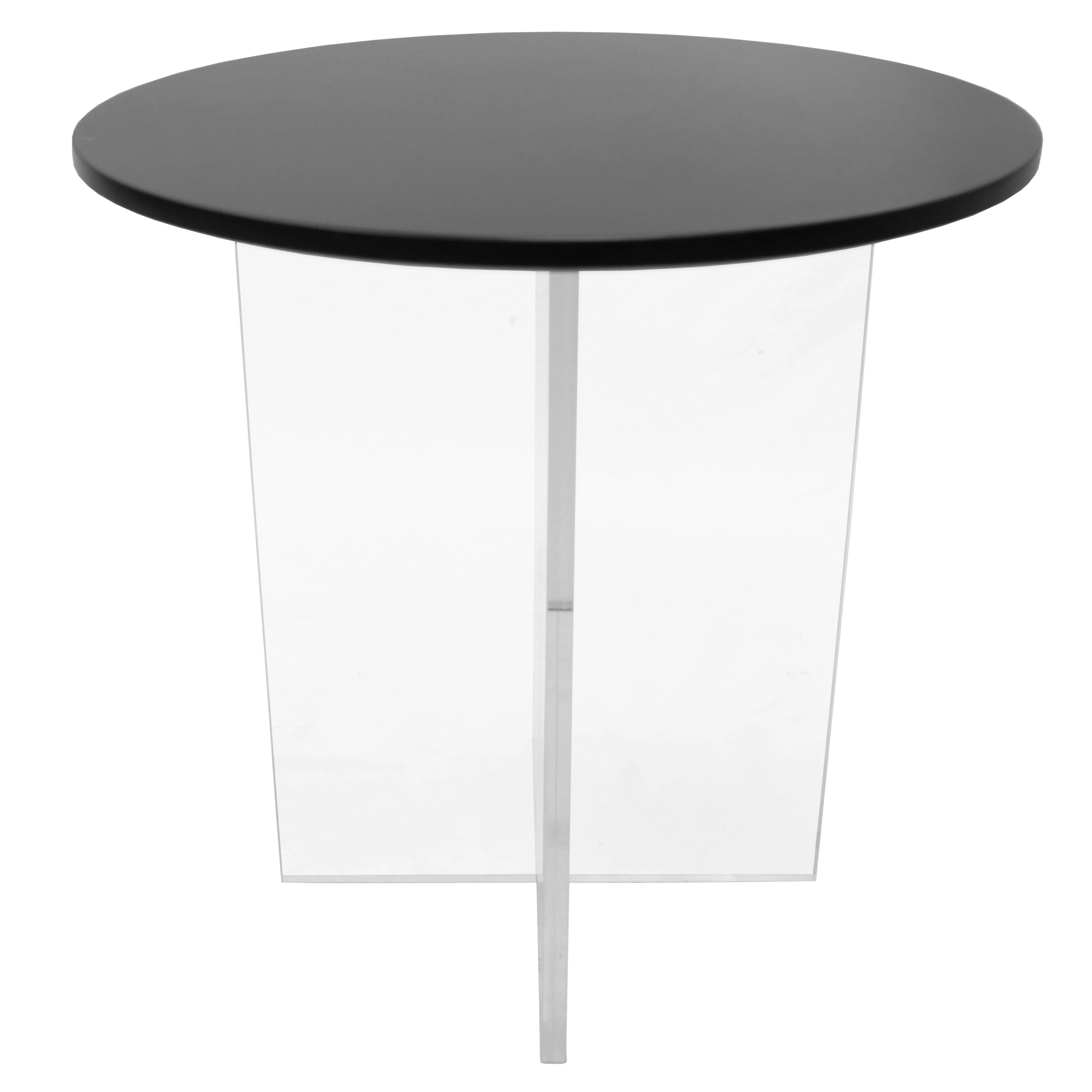 Valore Collection 20" Acrylic Side Table With Black Top