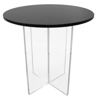Valore Collection 20" Acrylic Side Table With Black Top