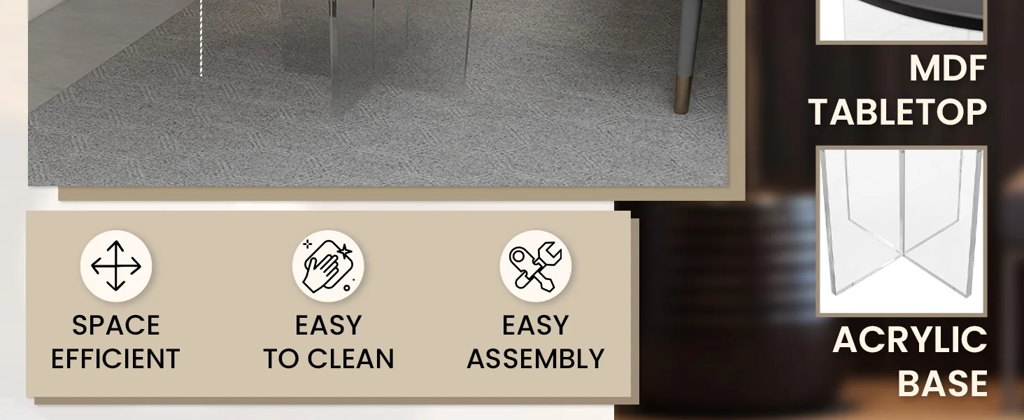 Valore Collection Acrylic Coffee Table With Black Top