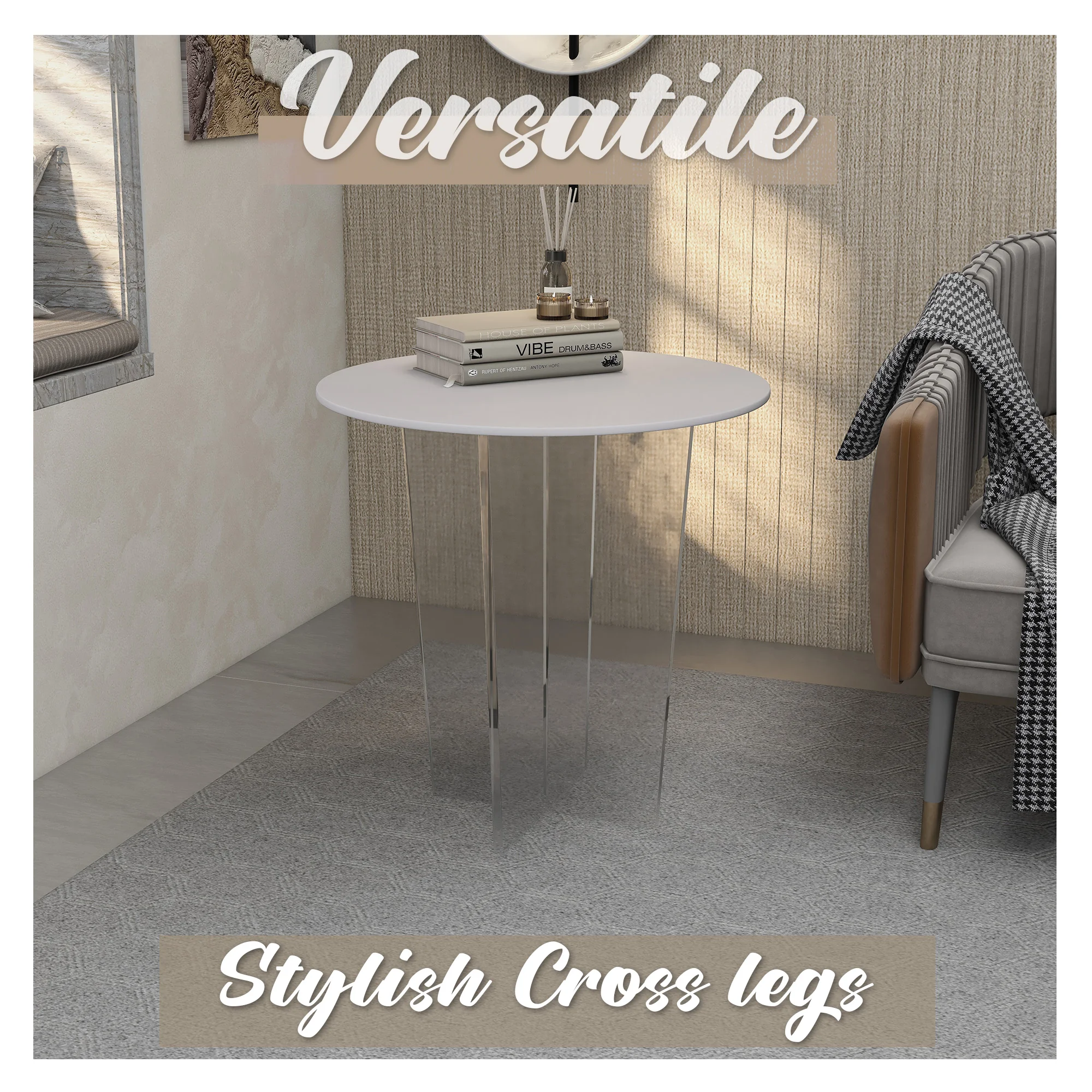 Valore Collection Acrylic Coffee Table With White Top