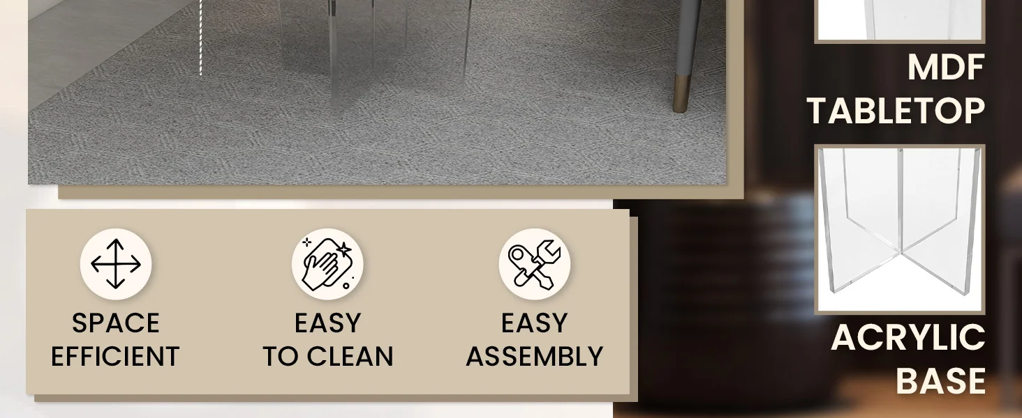 Valore Collection Acrylic Coffee Table With White Top