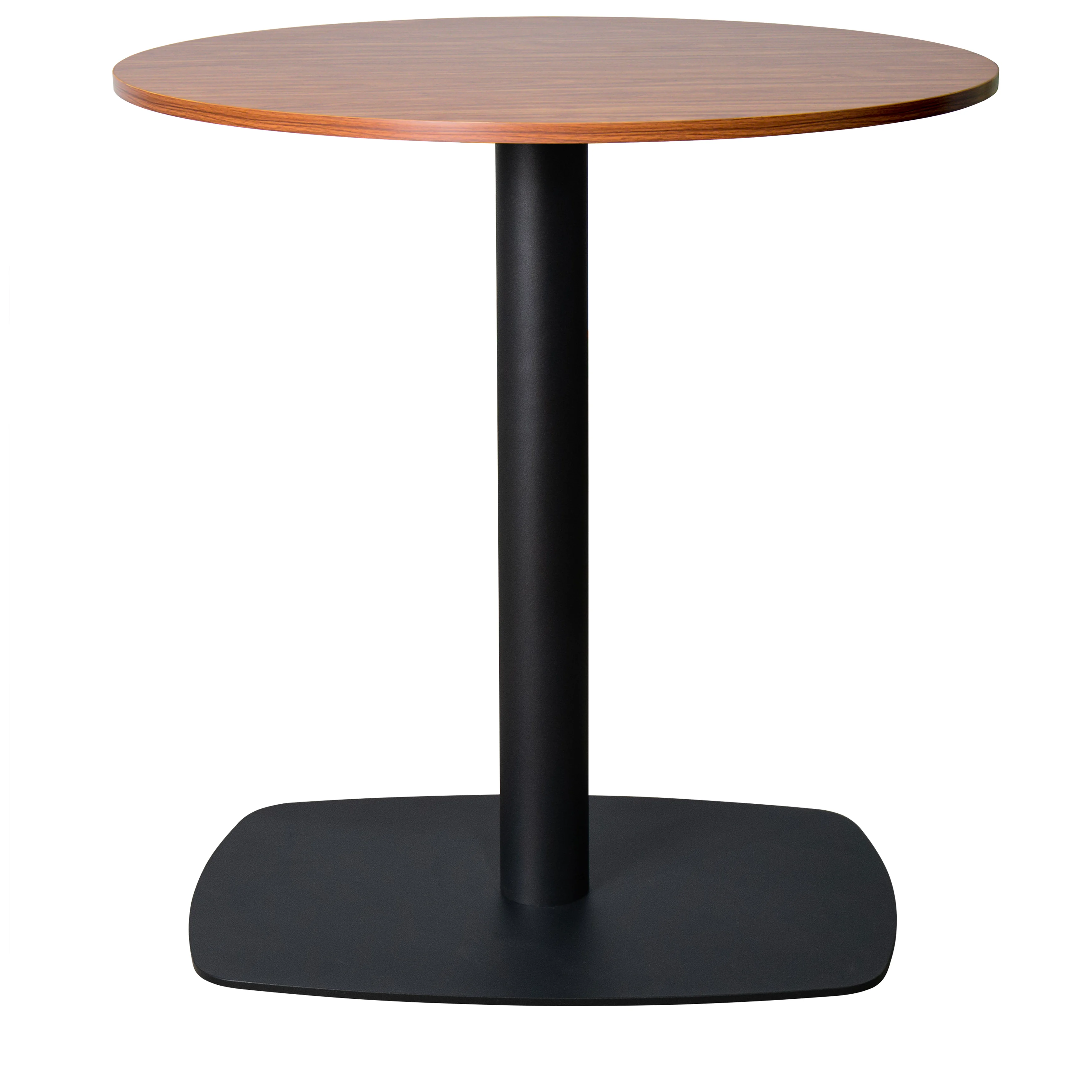Vail Collection Dining Table Black Rectangle Base With 27" Round Cognac Brown MDF Top