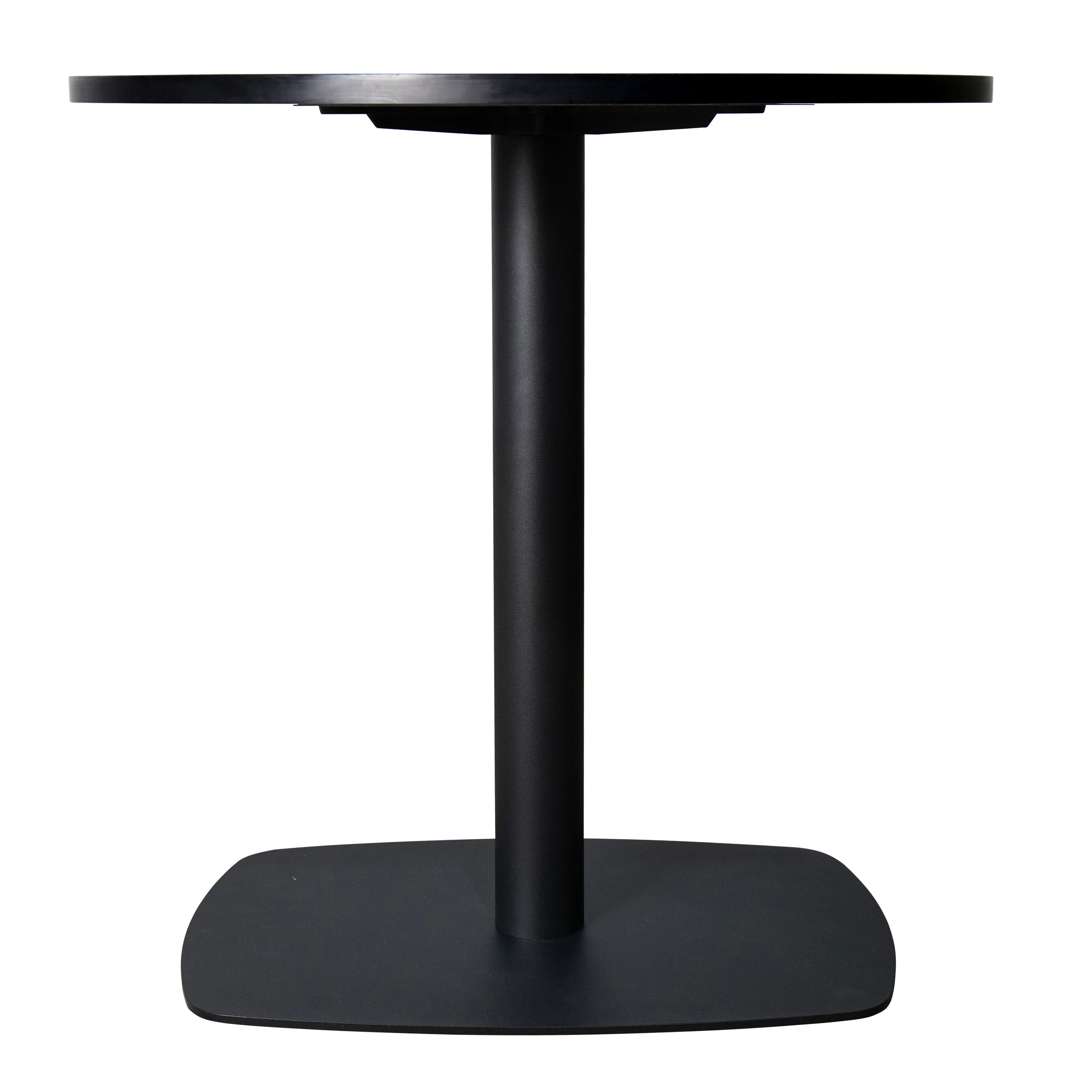 Vail Collection Dining Table Black Rectangle Base With 36" Round Black MDF Top