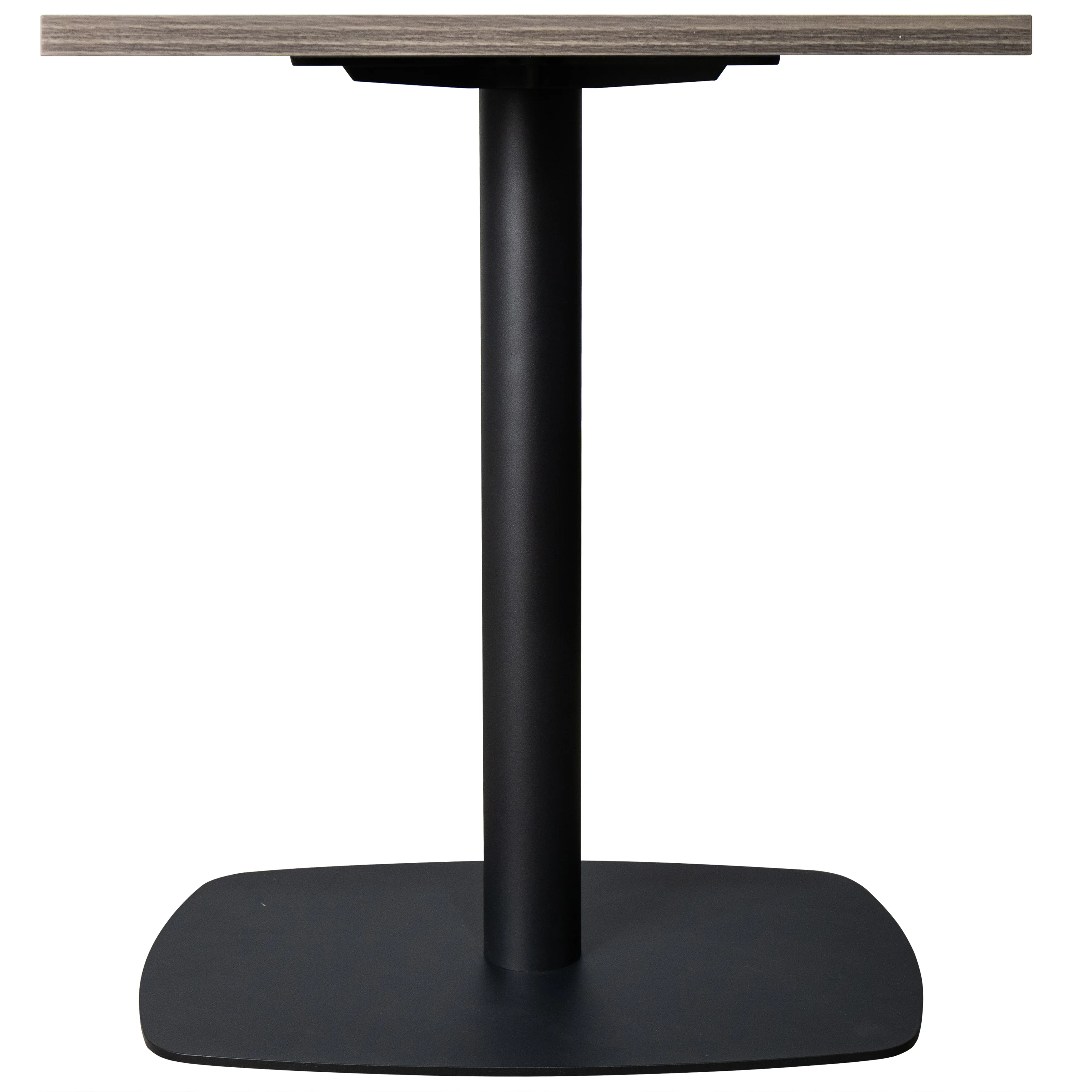 Vail Collection Dining Table Black Rectangle Base With 24" Square Dark Brown MDF Top