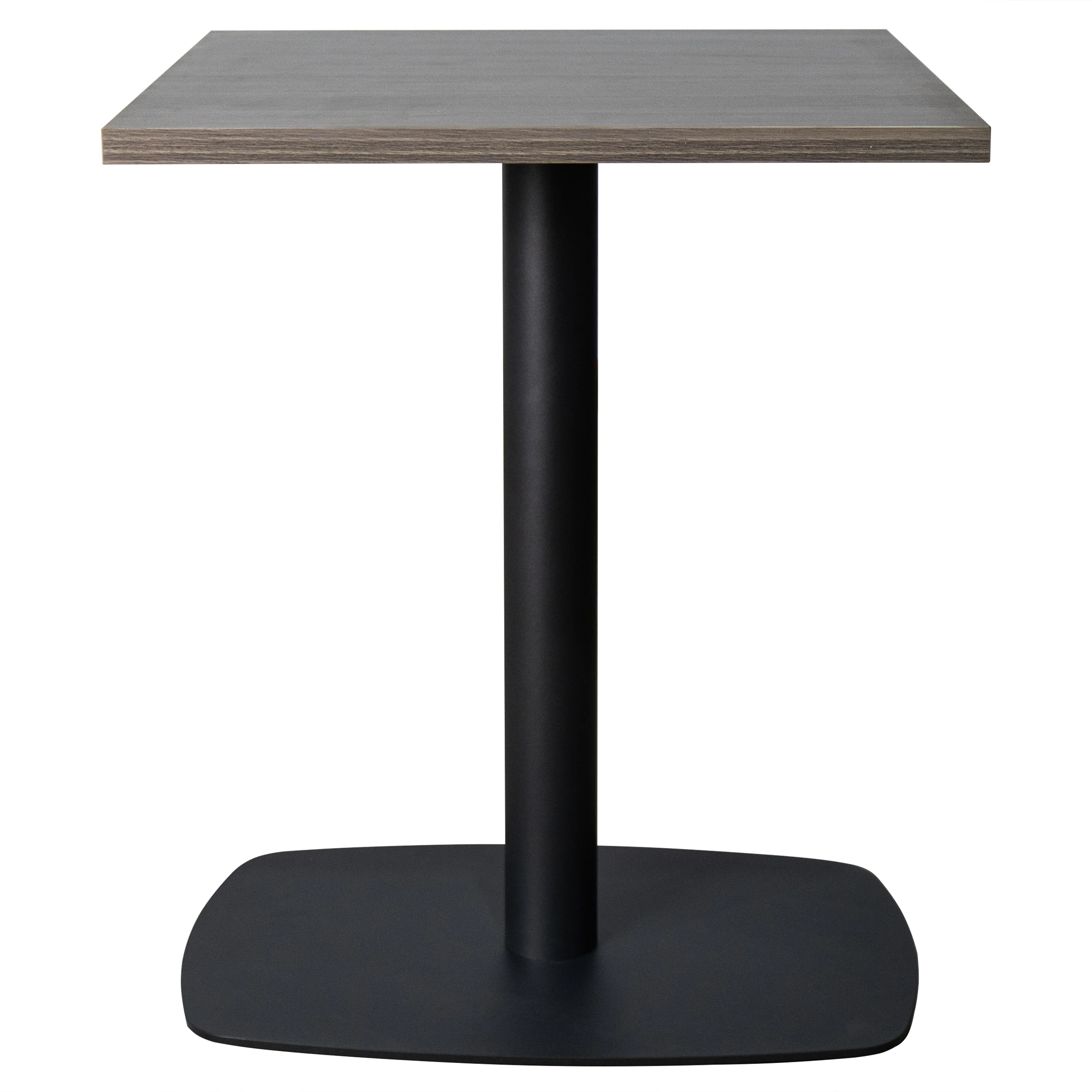Vail Collection Dining Table Black Rectangle Base With 24" Square Dark Brown MDF Top