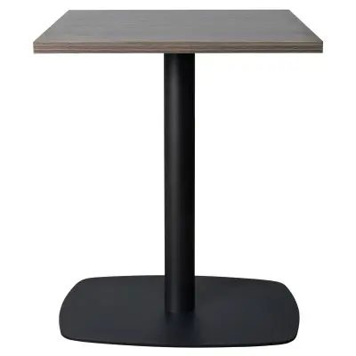 Vail Collection Dining Table Black Rectangle Base With 24" Square Dark  Brown MDF Top