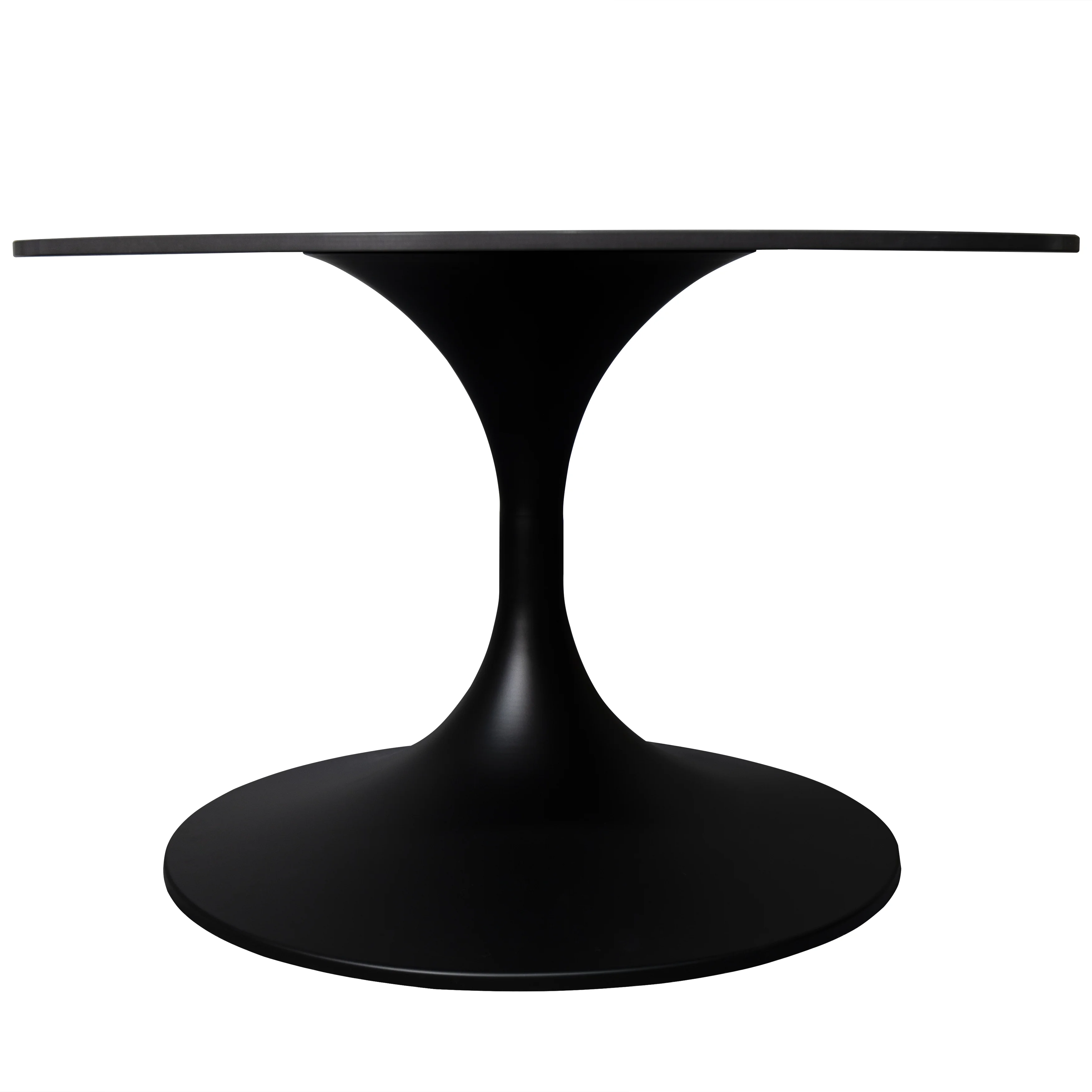 Verve Coffee Table Black base with 24" round sintered stone top
