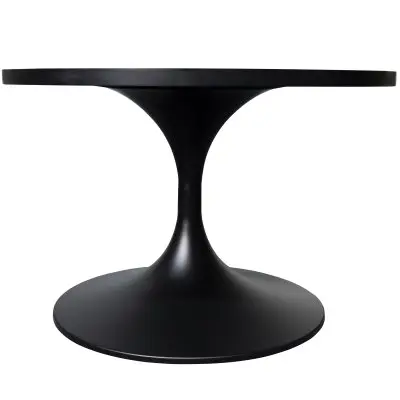 Verve Coffee Table Black base with 27" round Black Marble MDF top