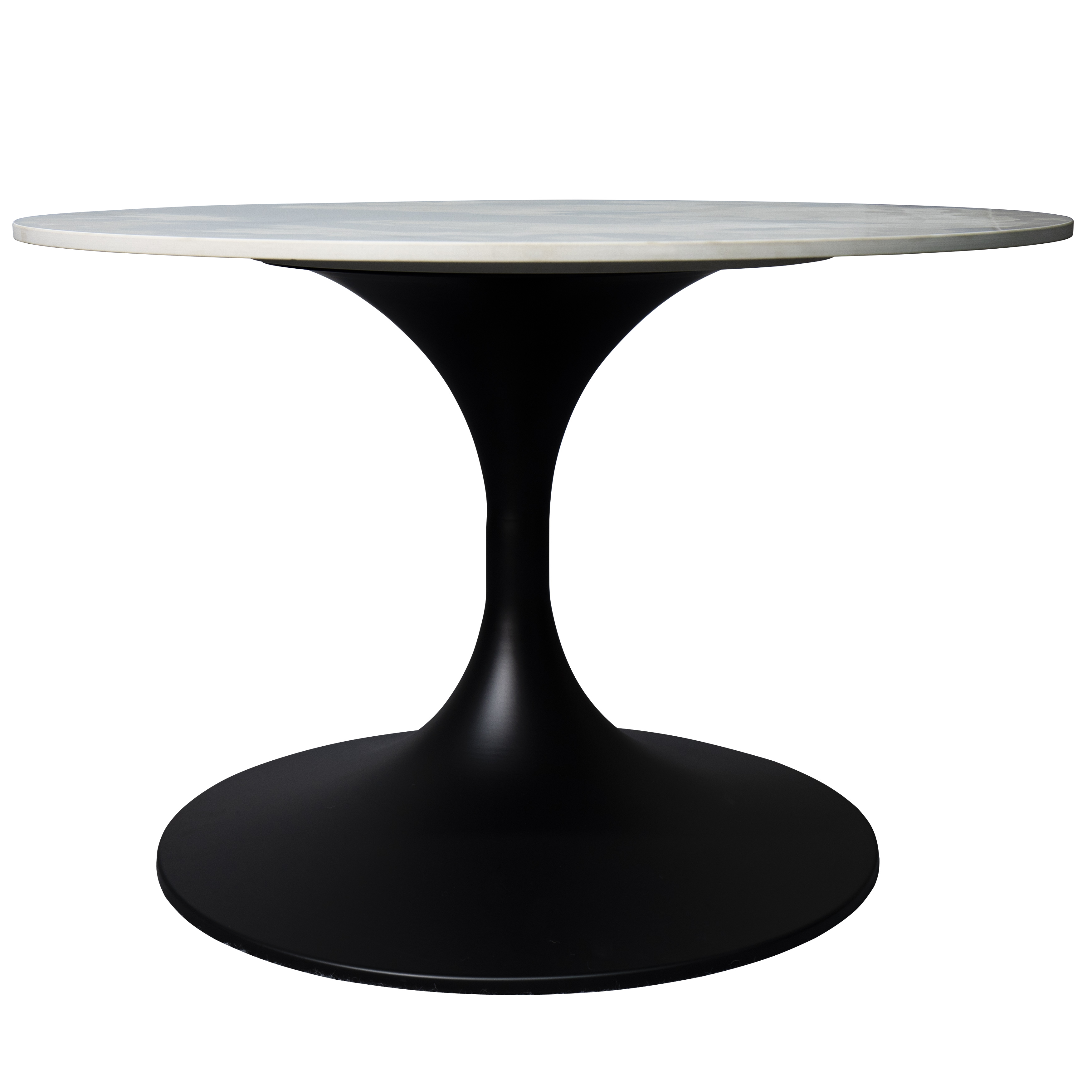 Verve Coffee Table Black base with 27" round Black Sintered Stone top