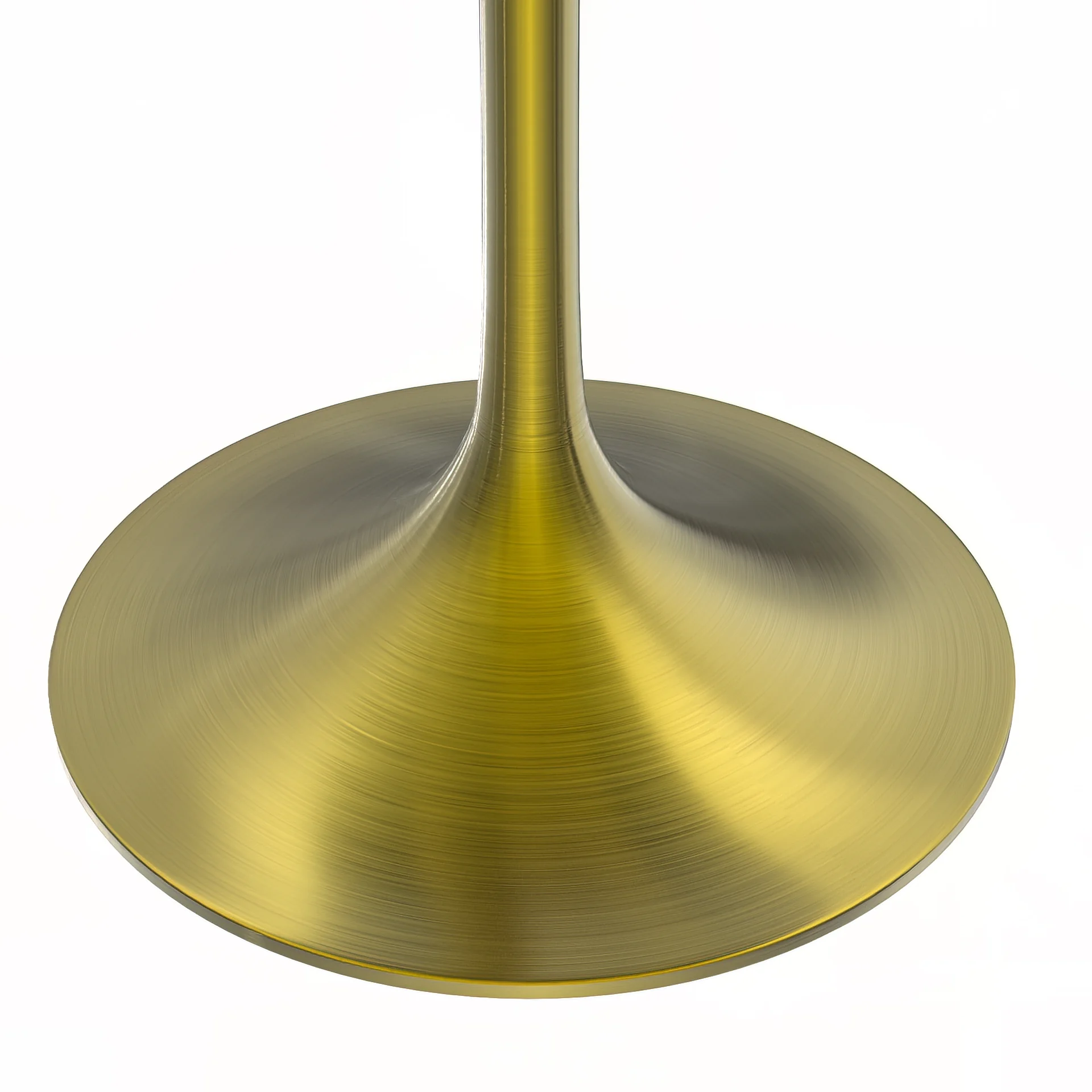 Verve Collection 27" Round Dining Table, Brushed Gold Base with Cognac Brown MDF Top