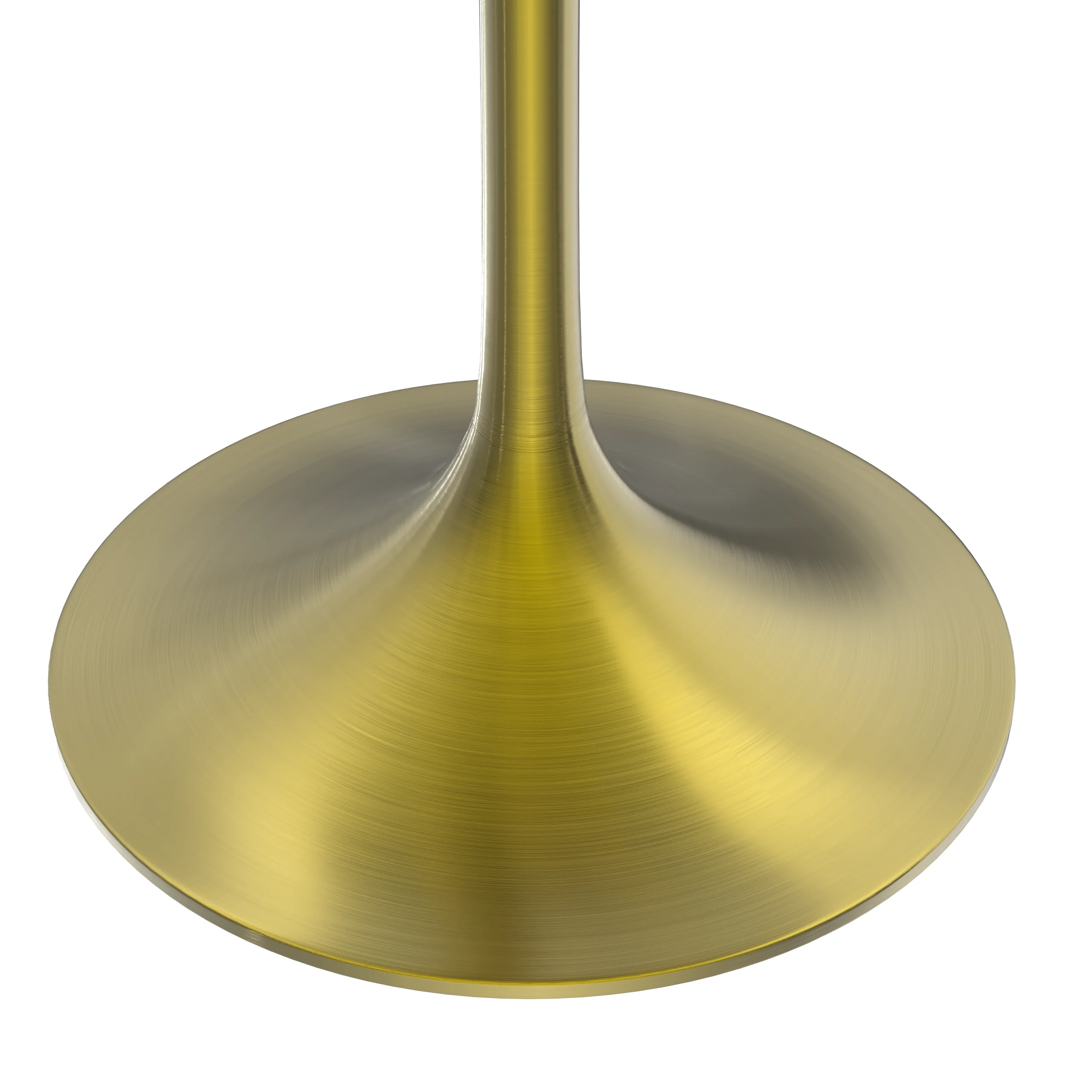 Verve Collection 27" Round Dining Table, Brushed Gold Base with Light Natural Wood MDF Top