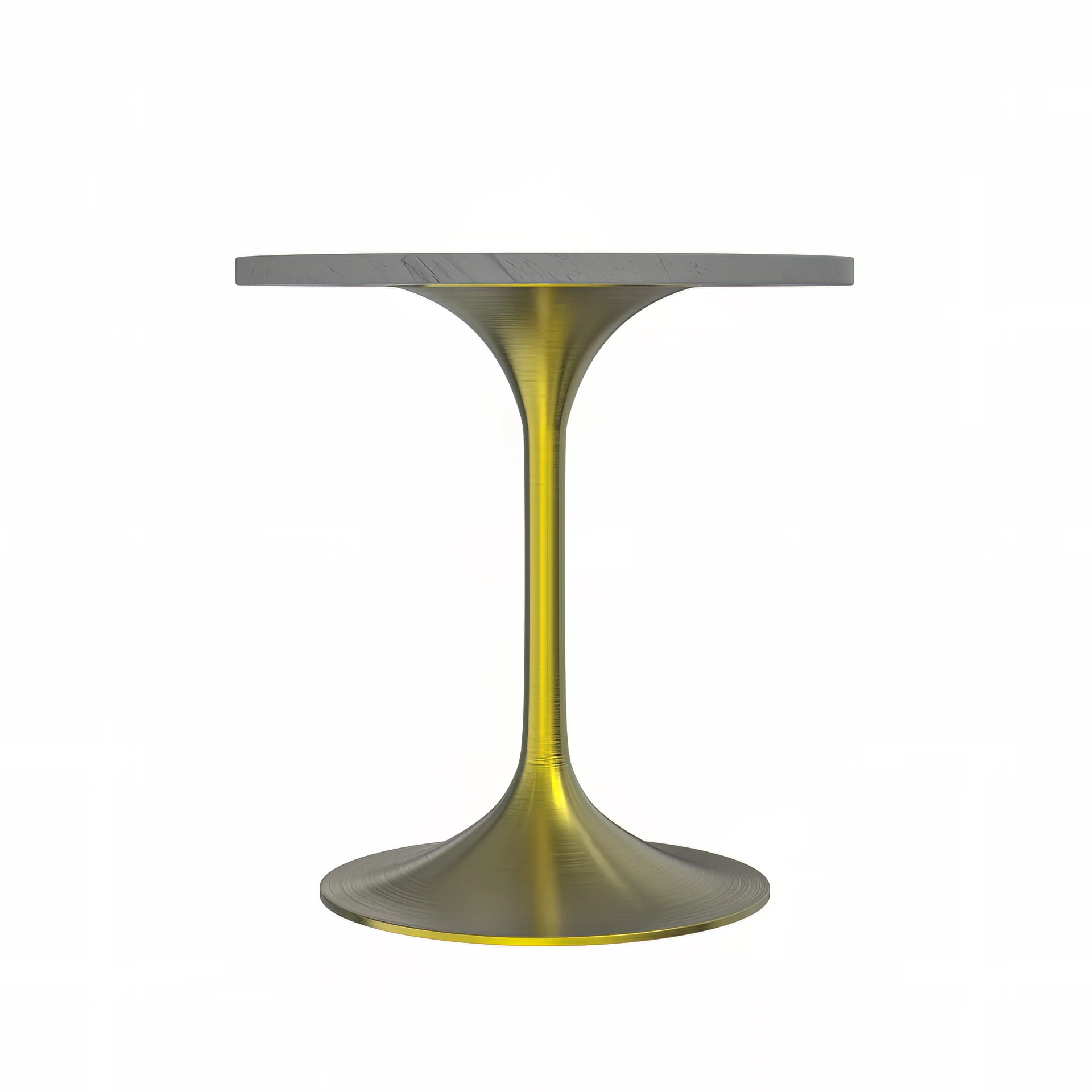 Verve Collection 27 Round Dining Table, Brushed Gold Base with Laminated White Marbleized Top
