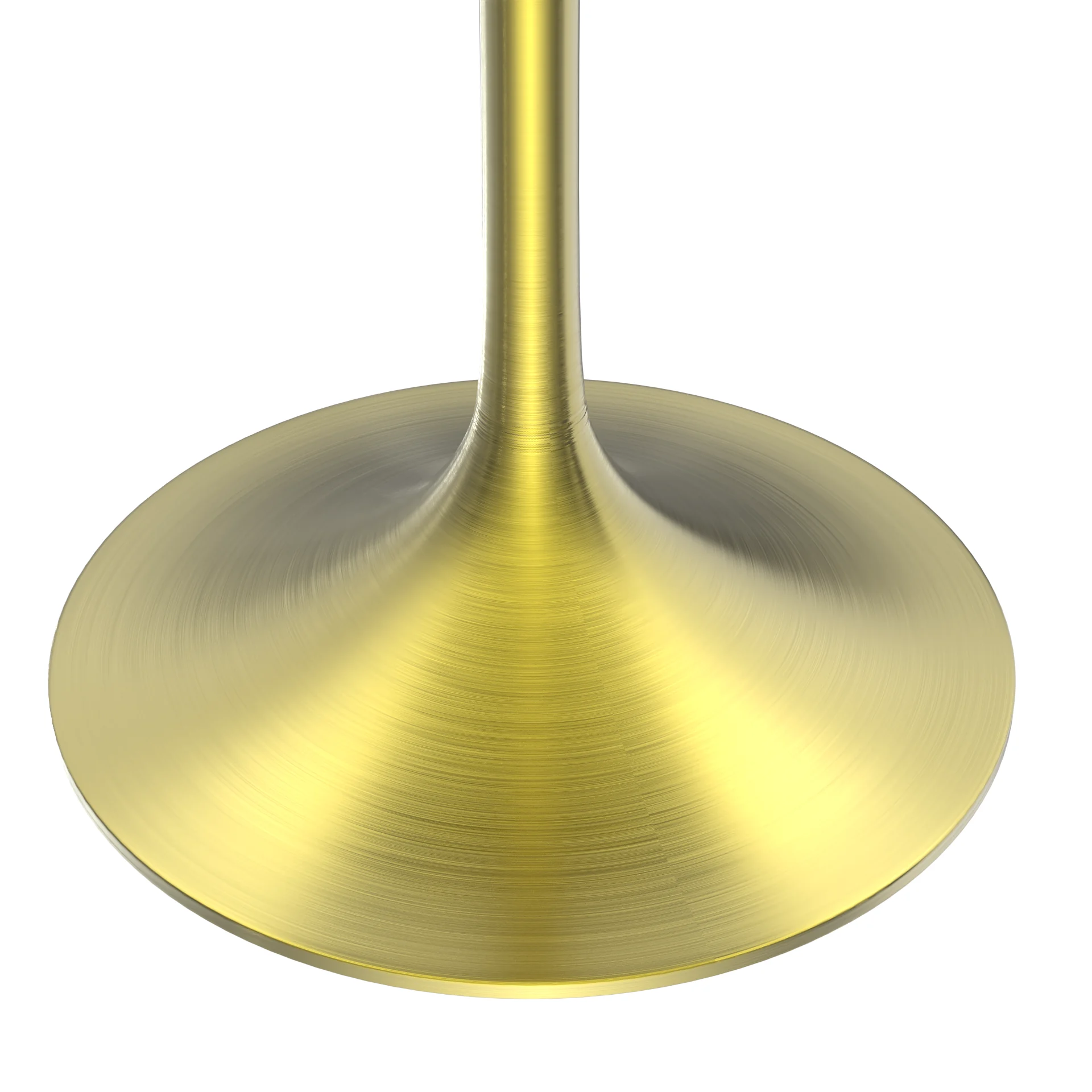 Verve Collection 27 Round Dining Table, Brushed Gold Base with Sintered Stone White Top