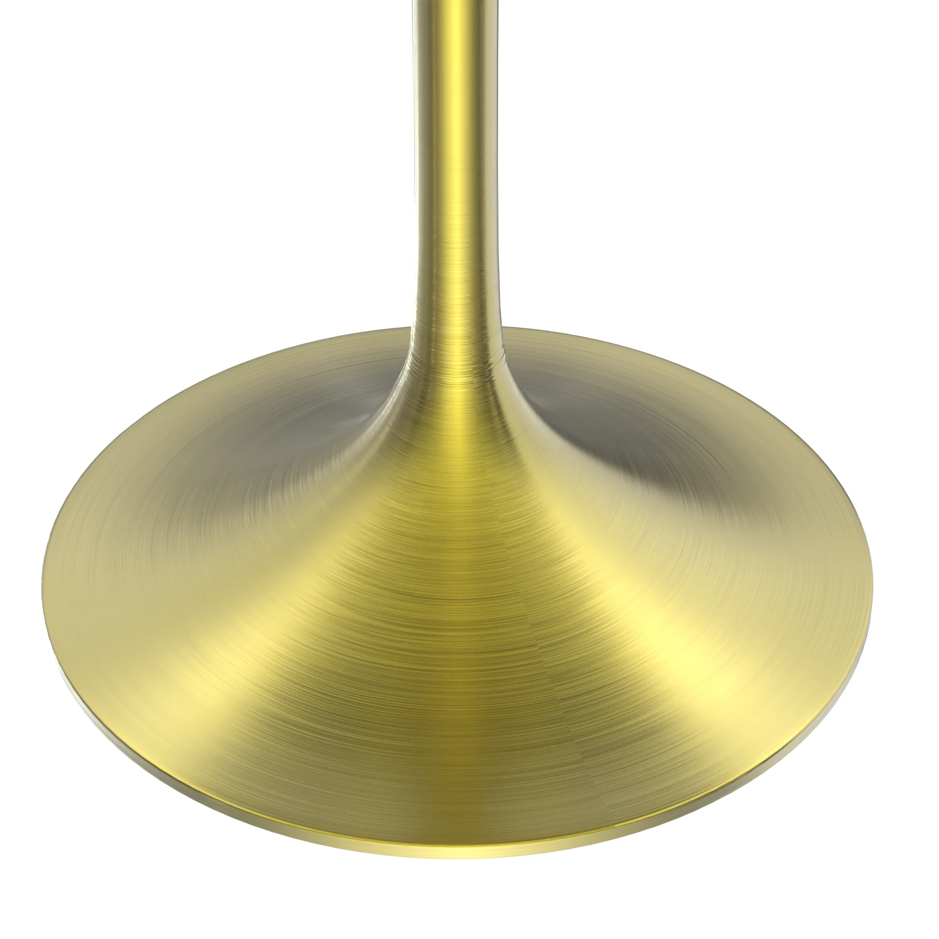 Verve Collection 36 Round Dining Table, Brushed Gold Base with Sintered Stone White Top