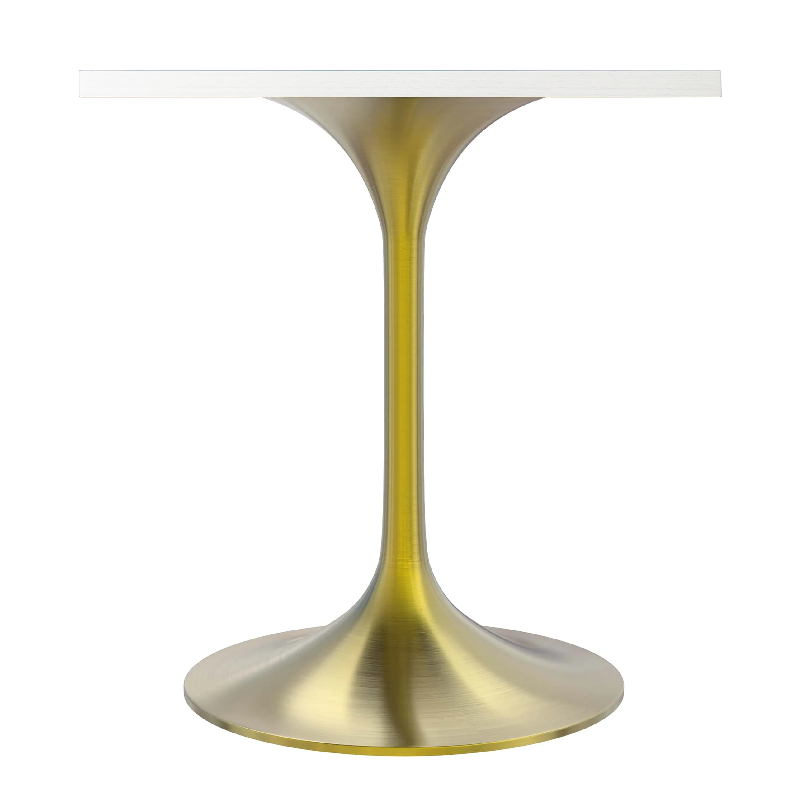 Verve Collection 24 Square Dining Table, Brushed Gold Base with Light Natural Wood MDF Top